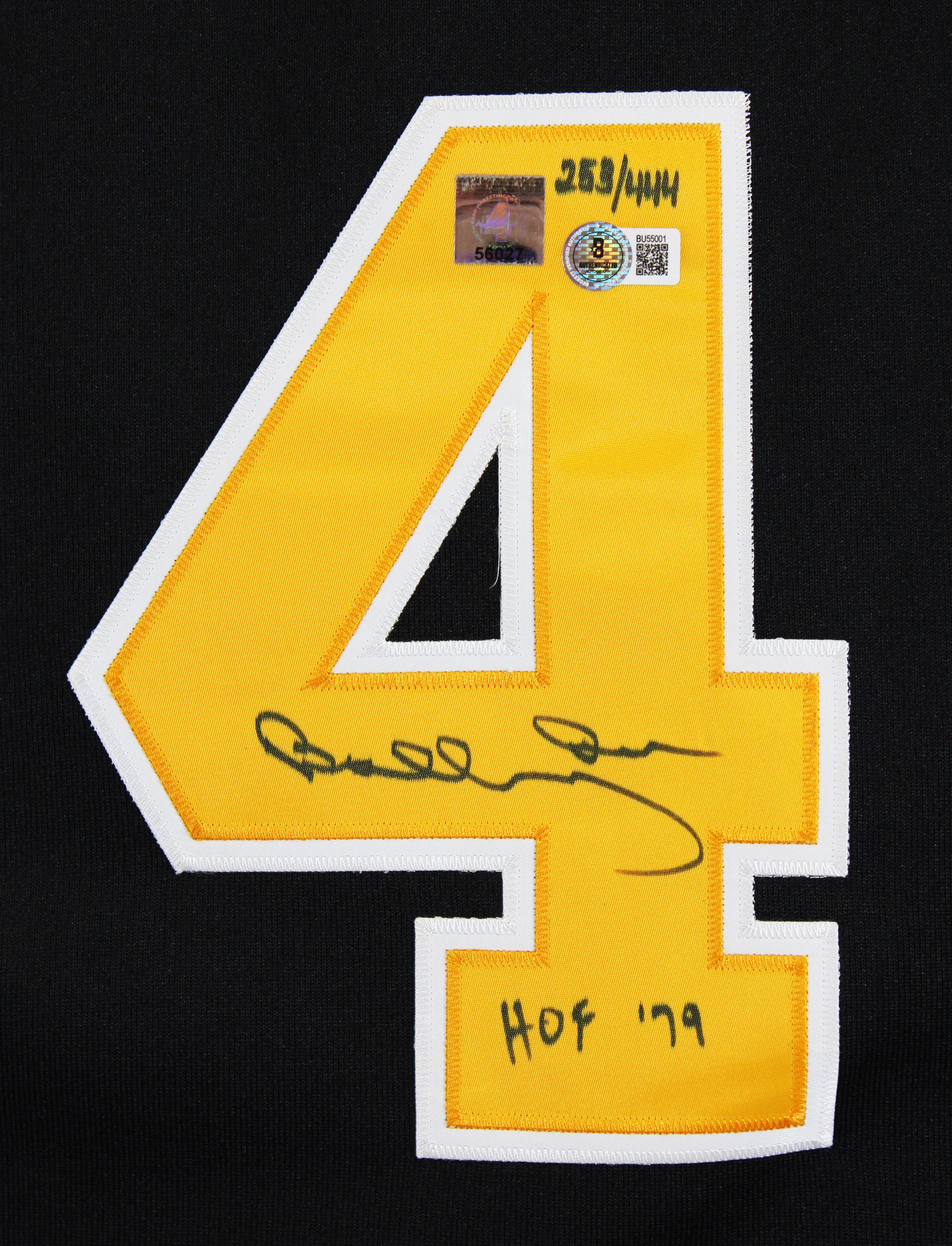 Bruins Bobby Orr "HOF 79" Signed Black Vintage M&N Throwback Jersey BAS & GNR - Image 4