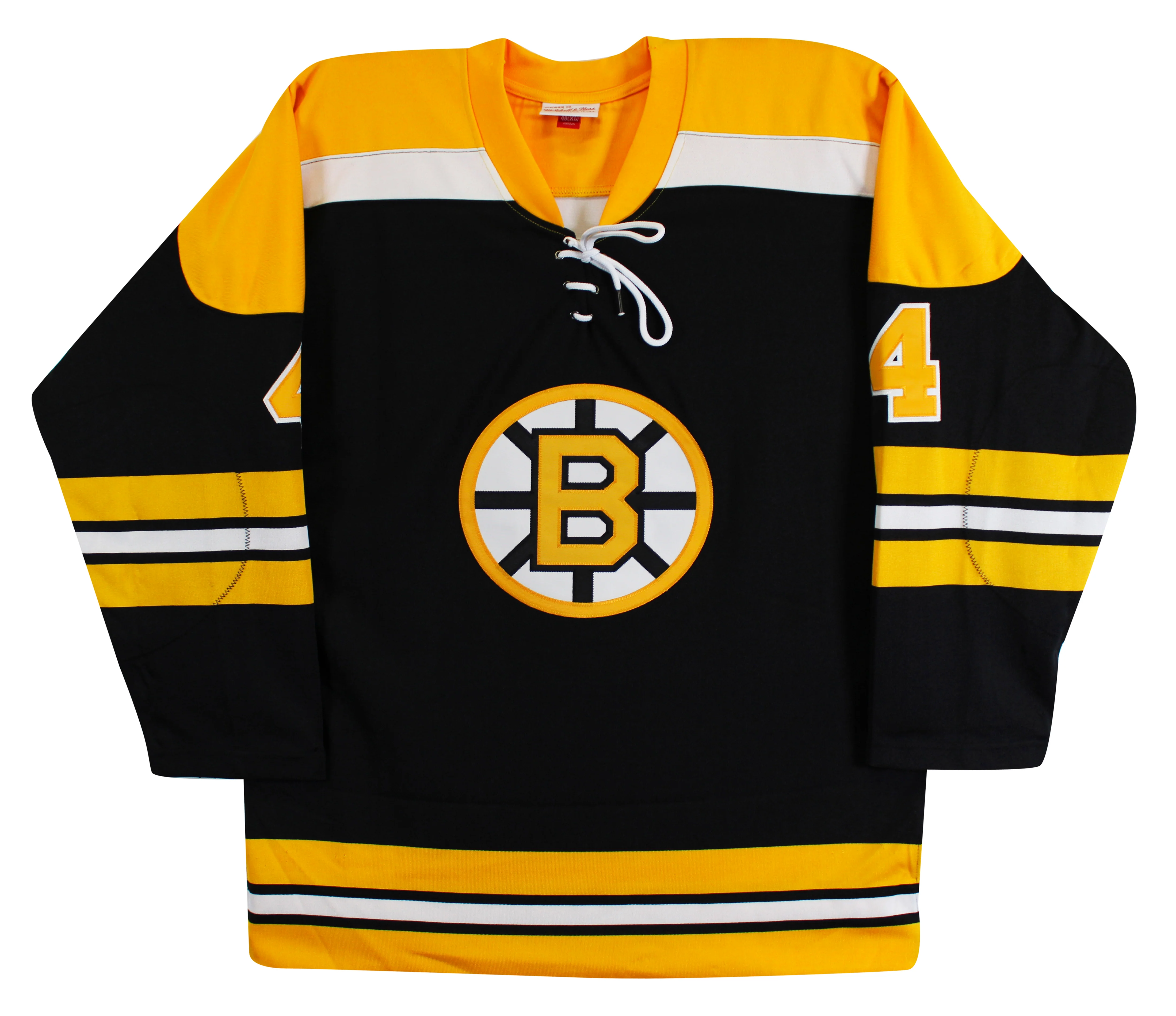 Bruins Bobby Orr "HOF 79" Signed Black Vintage M&N Throwback Jersey BAS & GNR - Image 6