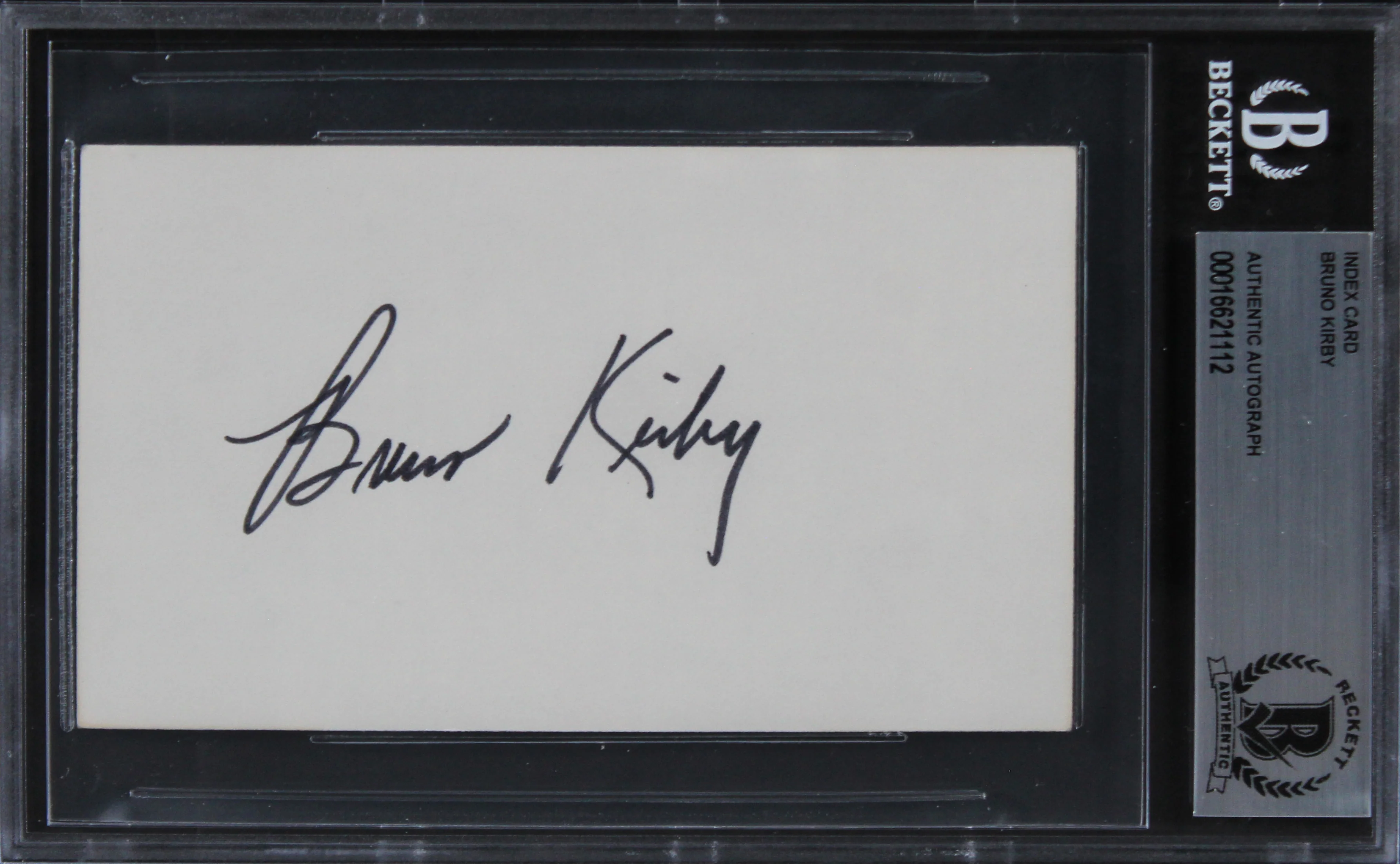Bruno Kirby City Slickers Authentic Signed 3x5 Index Card BAS Slabbed