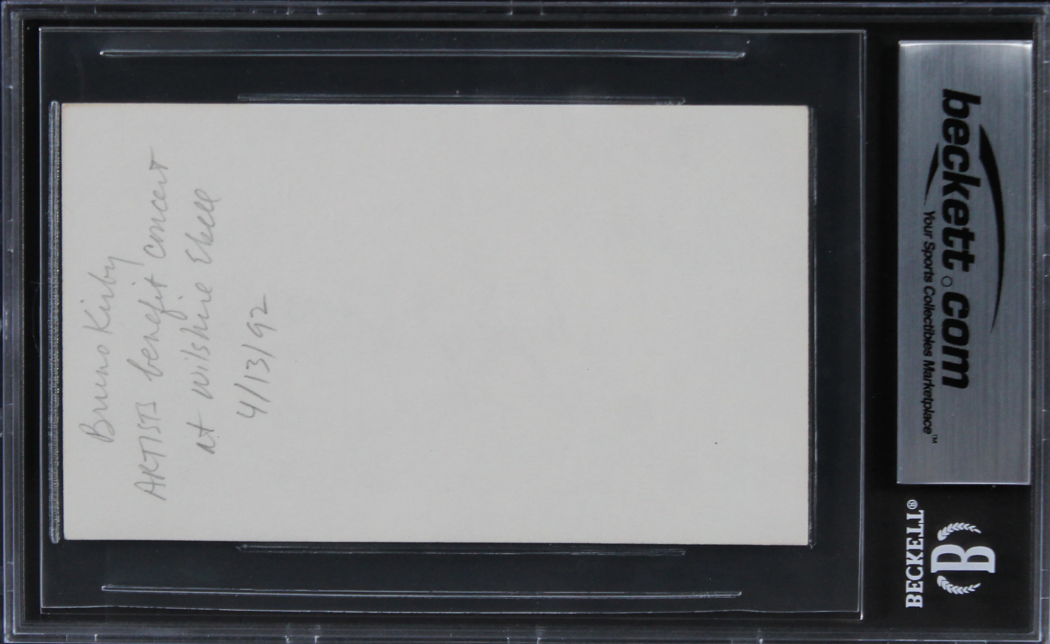 Bruno Kirby City Slickers Authentic Signed 3x5 Index Card BAS Slabbed - Image 3