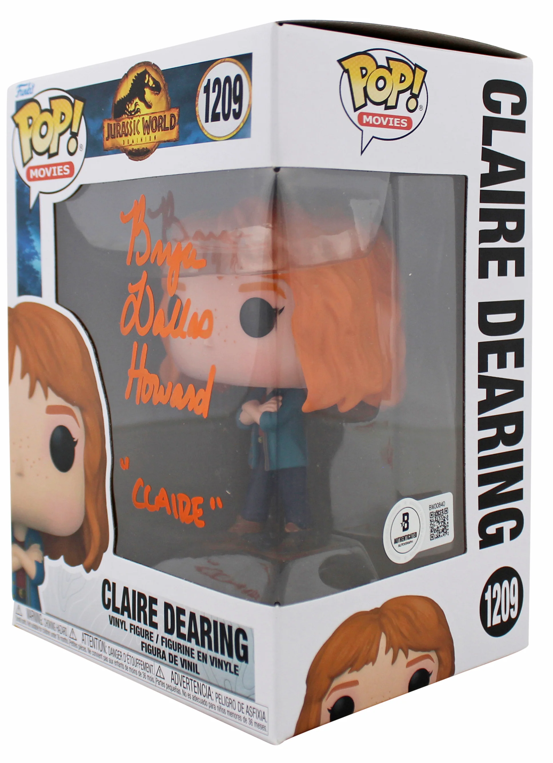 Bryce Dallas Howard "Claire" Jurassic World Signed Funko Pop Vinyl Figure BAS 1 - Image 3