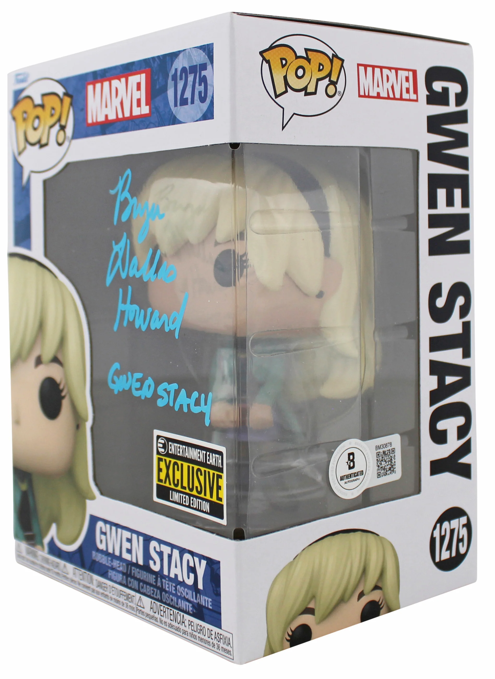 Bryce Dallas Howard "Gwen Stacy" Spider-Man Signed Funko Pop Vinyl Figure BAS - Image 3