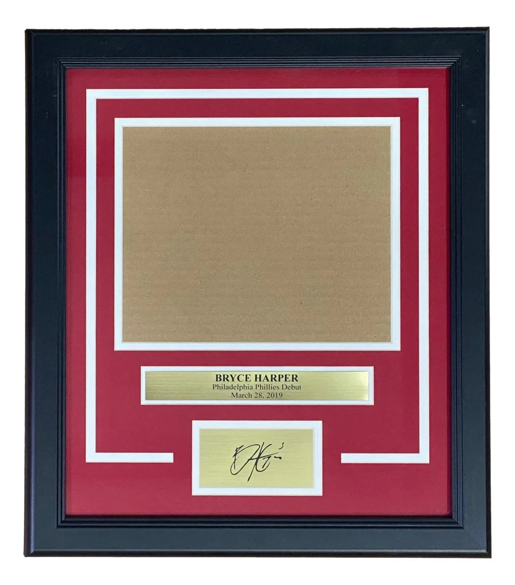 Bryce Harper 8x10 Phillies Debut Horizontal Photo Laser Engraved Sig Frame Kit