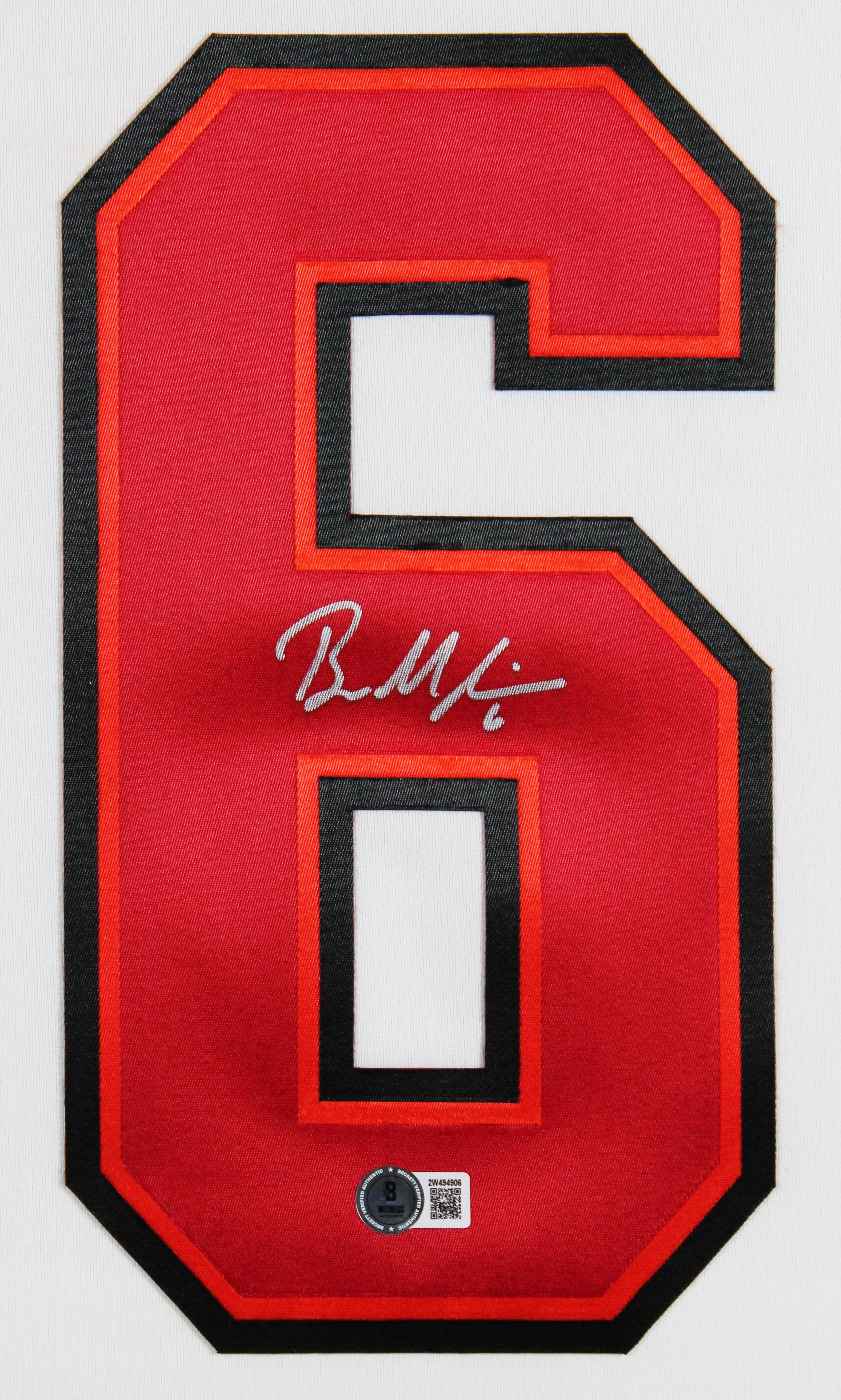 Buccaneers Baker Mayfield Signed White Nike Limited Framed Jersey BAS Witness - Image 3