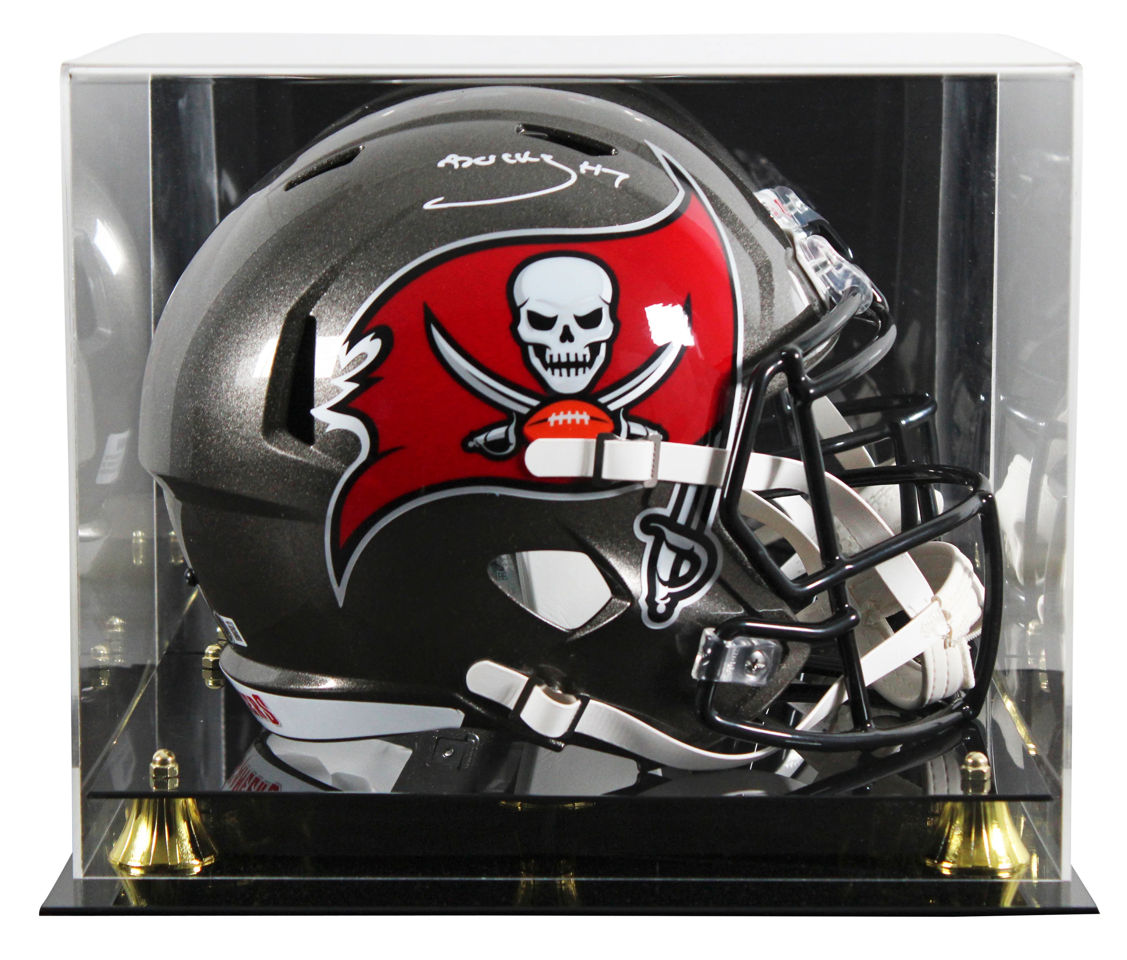 Buccaneers Bucky Irving Signed Full Size Speed Rep Helmet W/ Case BAS Witnessed - Image 2
