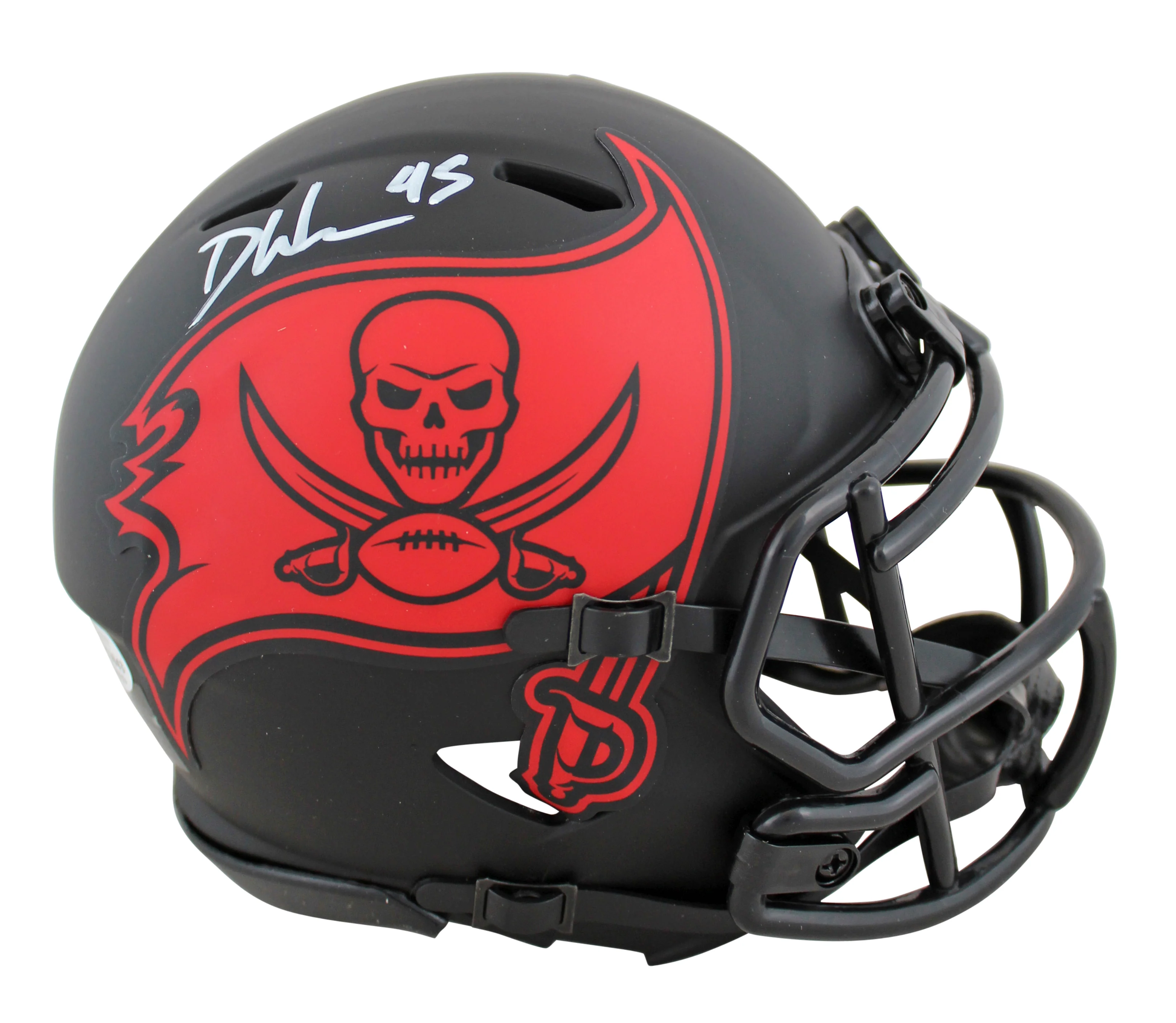 Buccaneers Devin White Authentic Signed Eclipse Speed Mini Helmet BAS Witnessed - Image 2