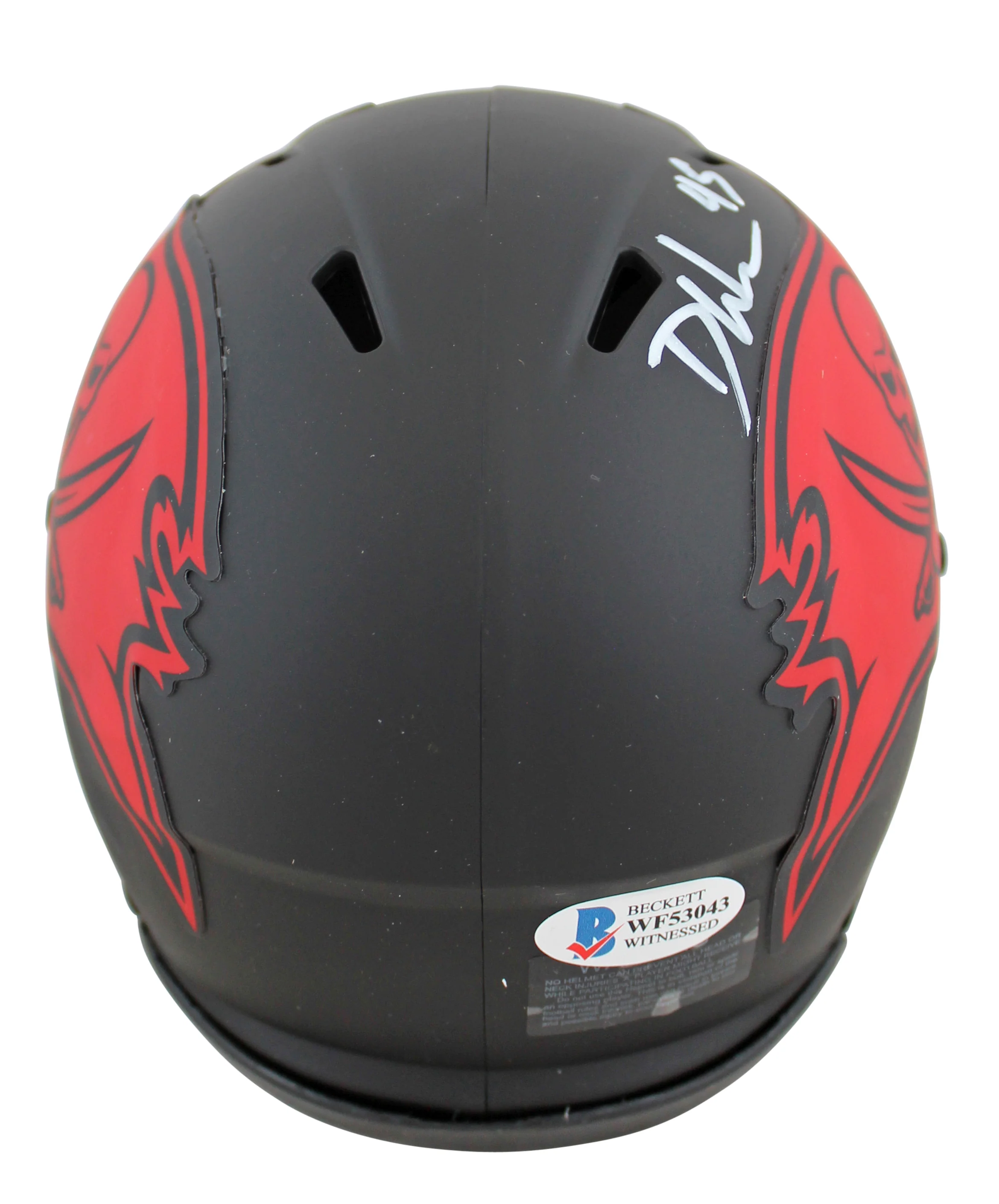 Buccaneers Devin White Authentic Signed Eclipse Speed Mini Helmet BAS Witnessed - Image 3