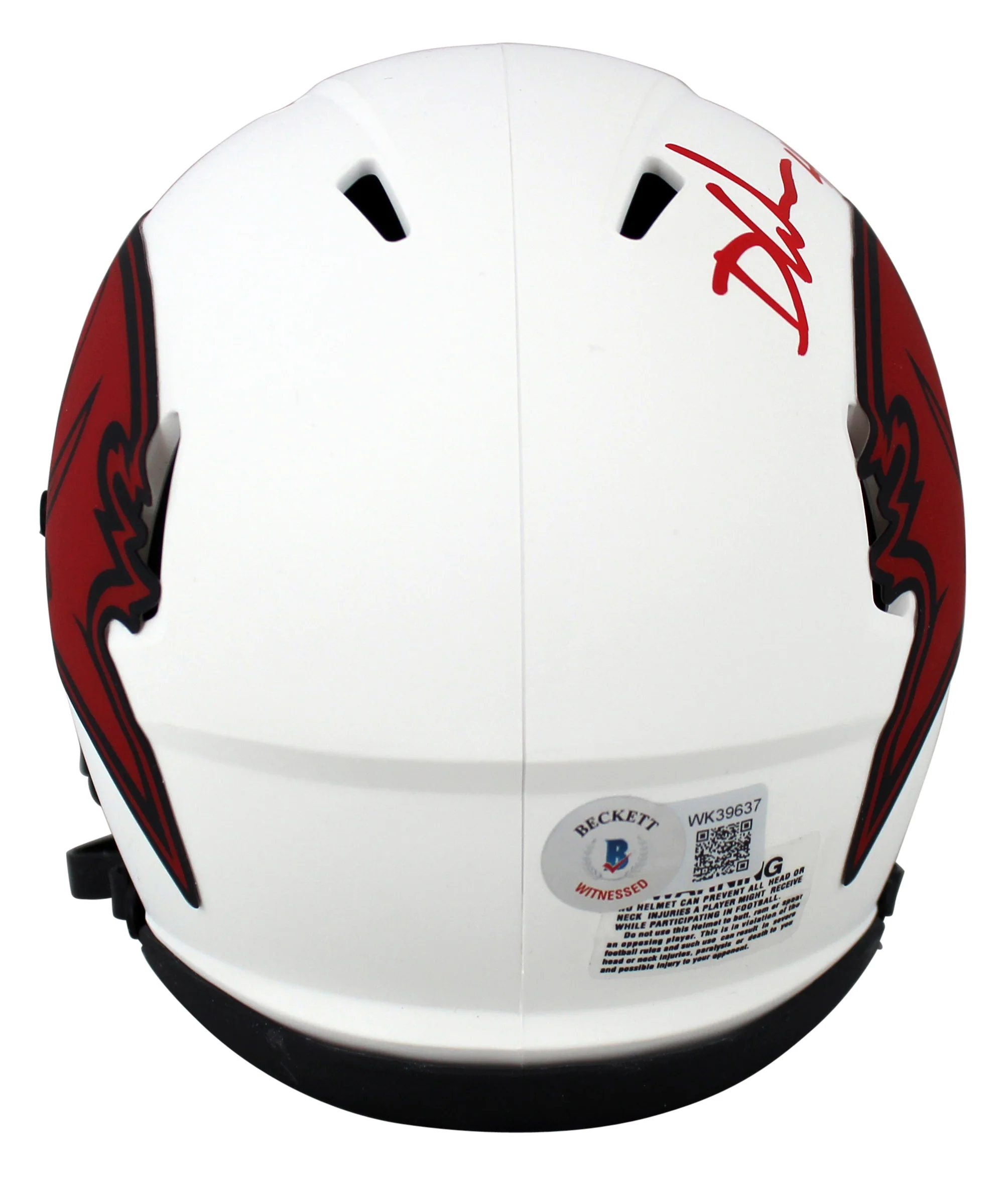 Buccaneers Devin White Authentic Signed Lunar Speed Mini Helmet BAS Witnessed - Image 3