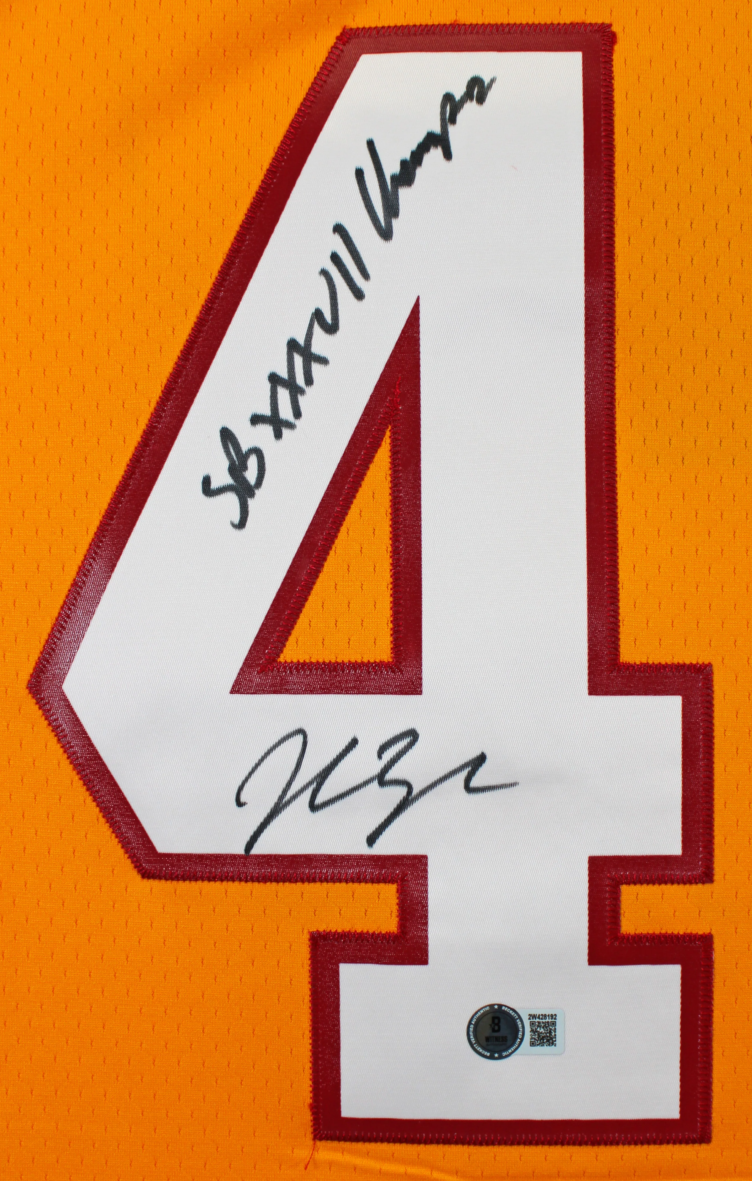 Buccaneers John Lynch "3x Insc" Signed Orange M&N TB Jersey BAS Witnessed - Image 4