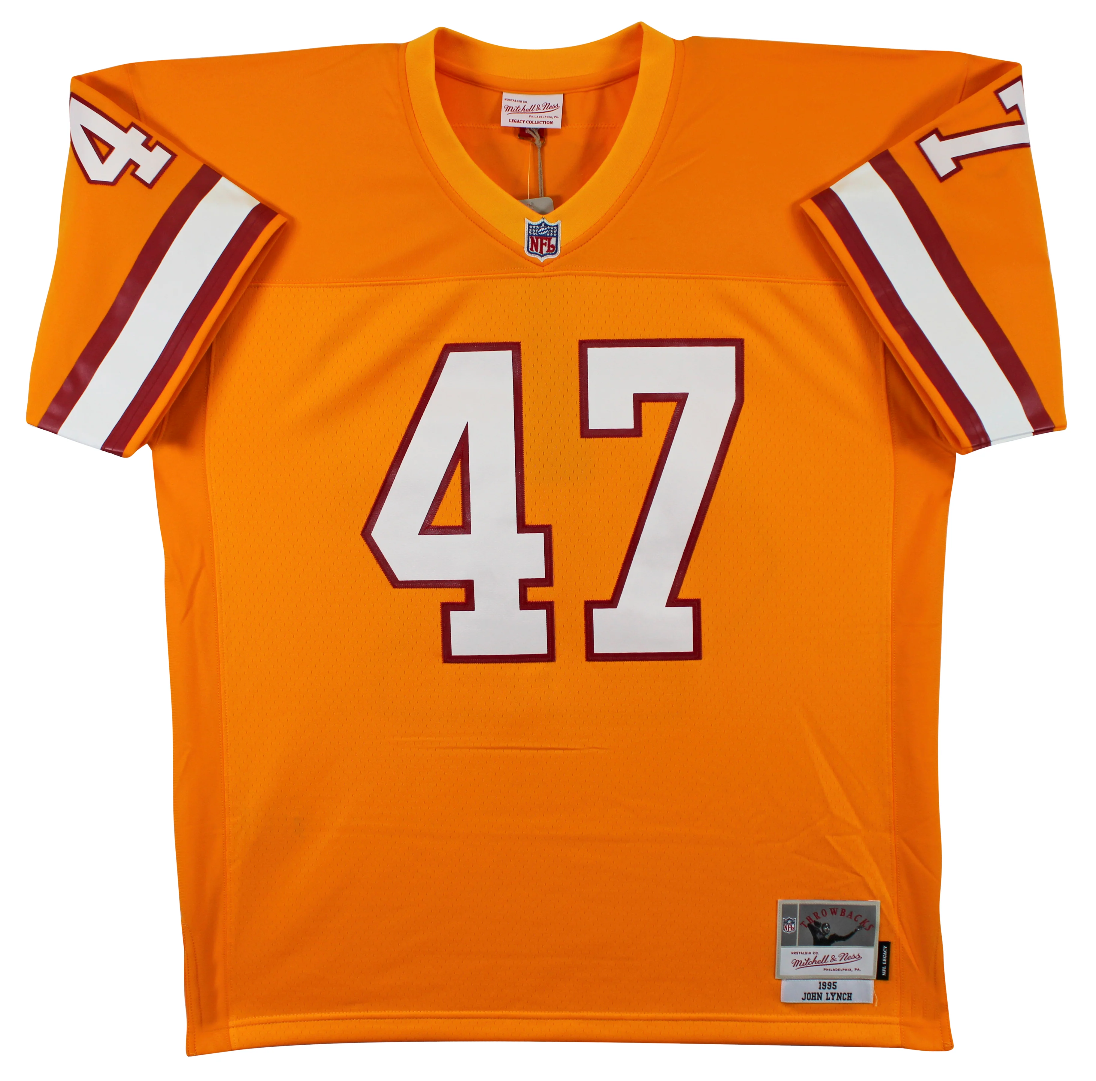 Buccaneers John Lynch "3x Insc" Signed Orange M&N TB Jersey BAS Witnessed - Image 6