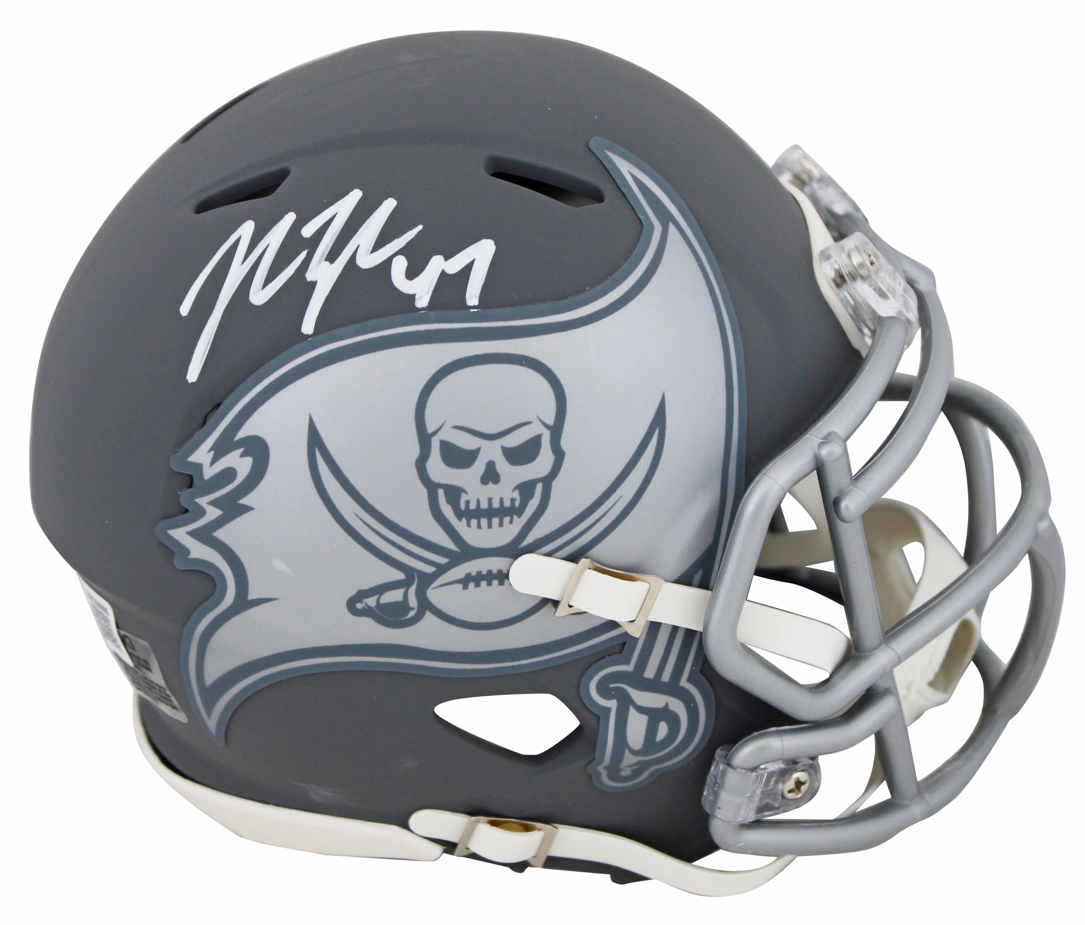 Buccaneers John Lynch Authentic Signed Slate Speed Mini Helmet BAS Witnessed - Image 2