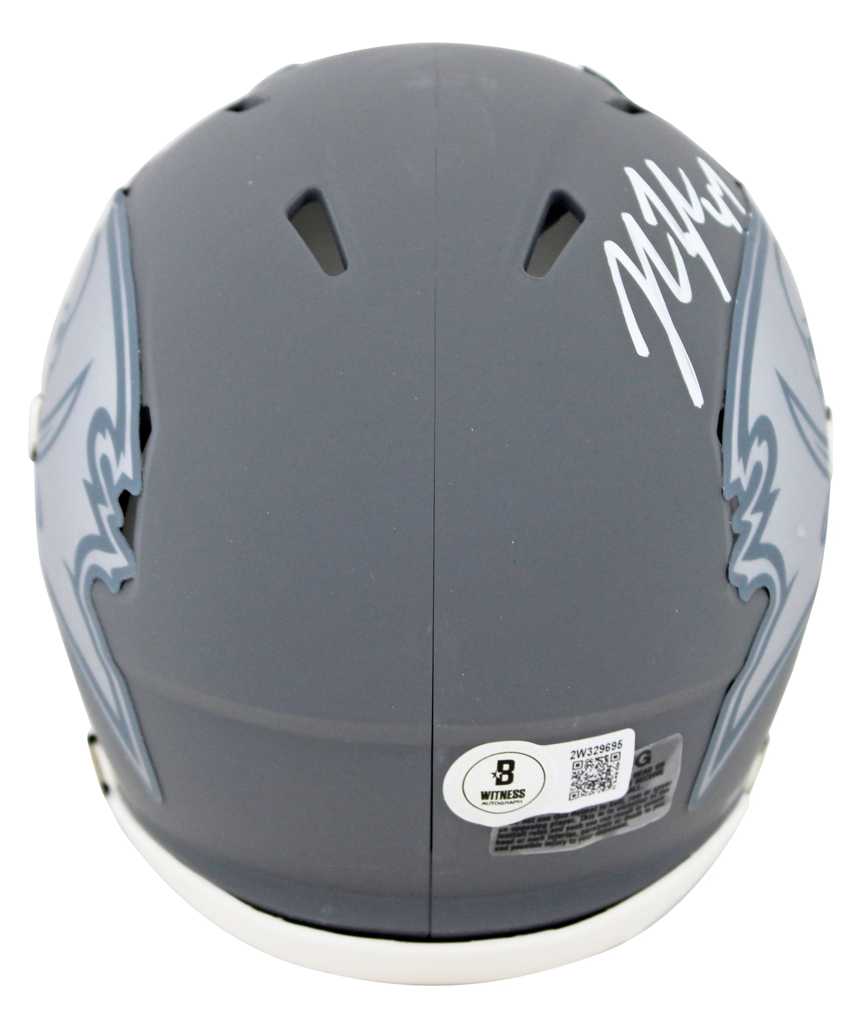 Buccaneers John Lynch Authentic Signed Slate Speed Mini Helmet BAS Witnessed - Image 3