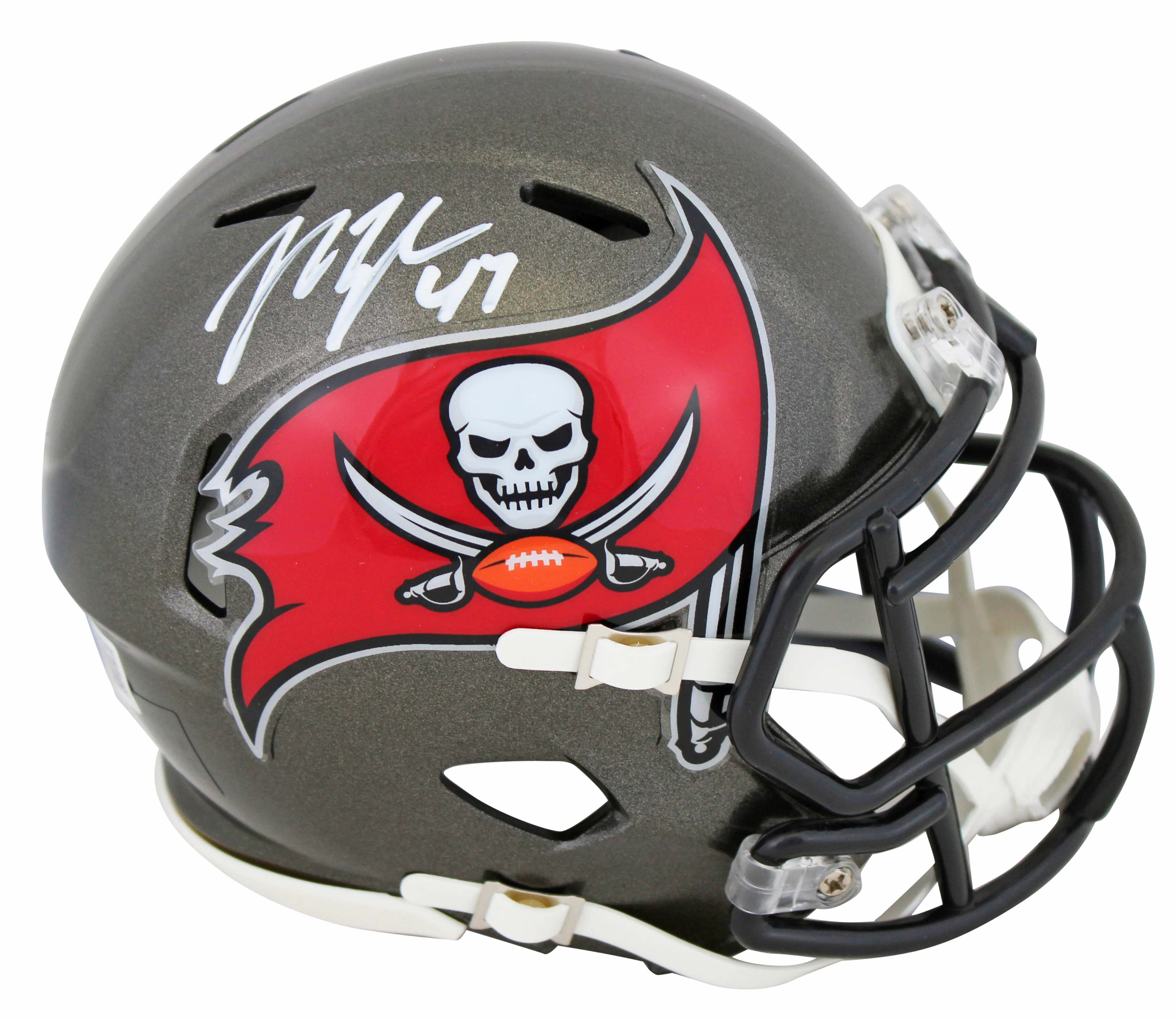 Buccaneers John Lynch Authentic Signed Speed Mini Helmet BAS Witnessed - Image 2