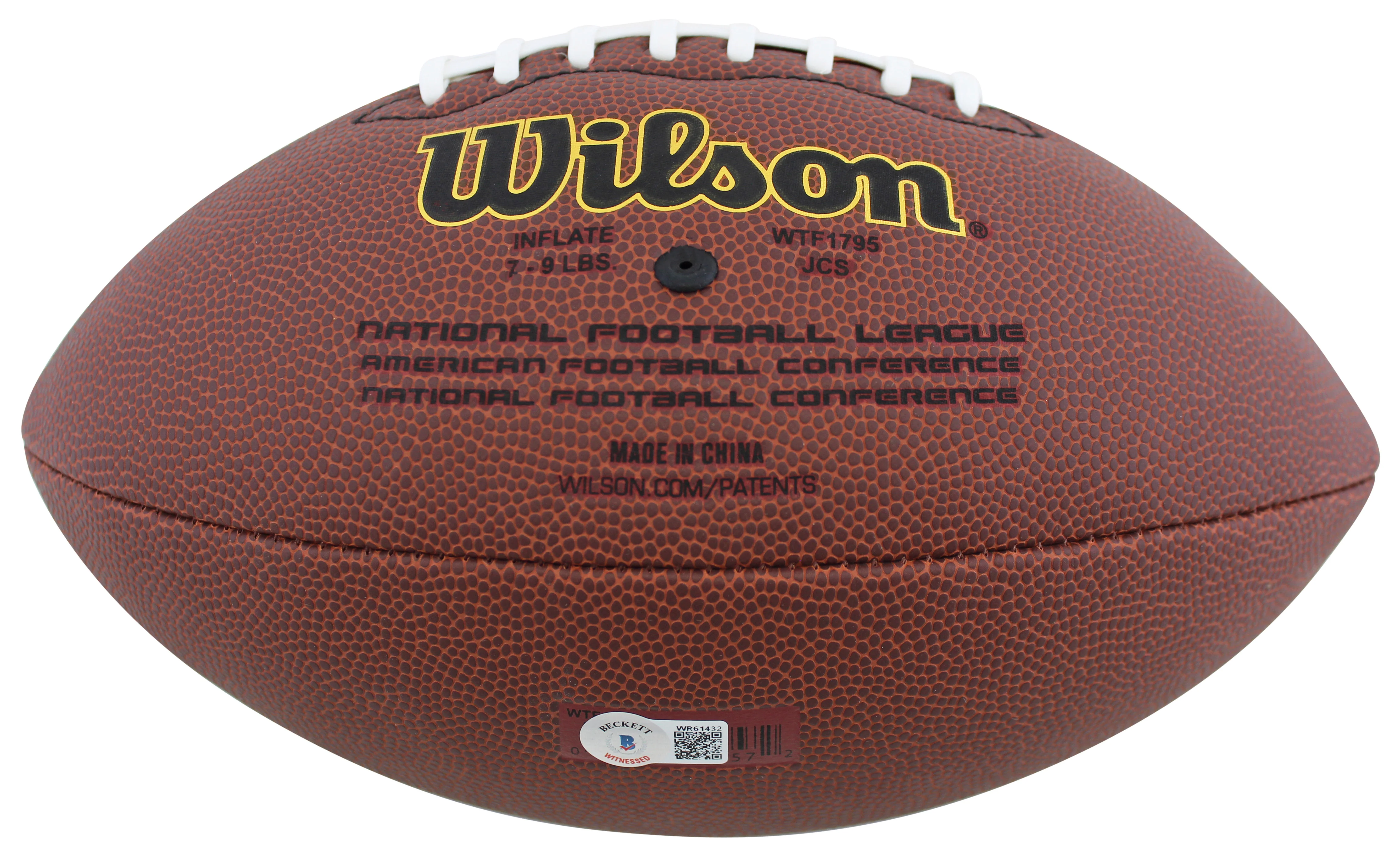 Buccaneers John Lynch Authentic Signed Wilson Super Grip Football BAS Witnessed - Image 5