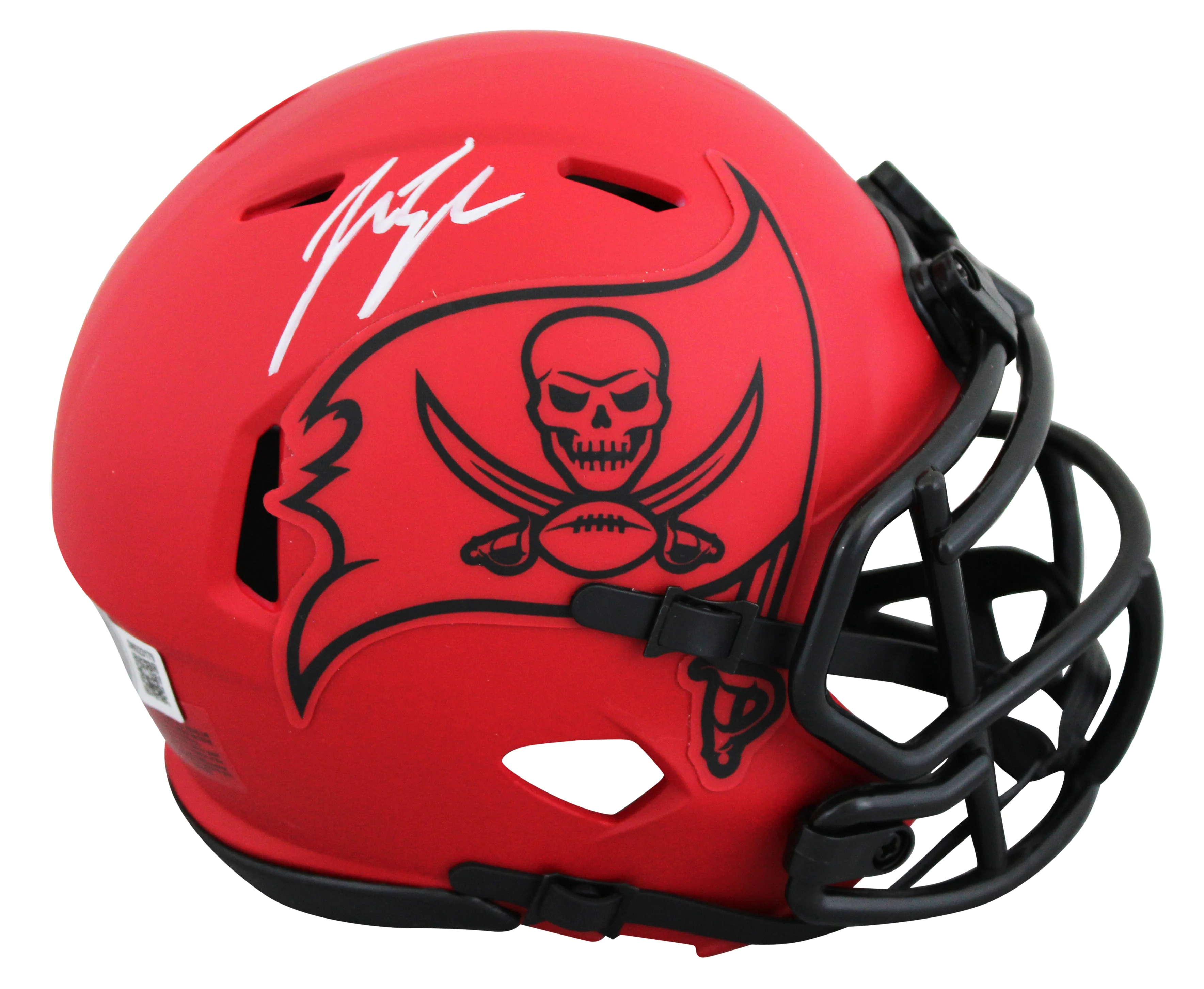 Buccaneers John Lynch Signed Rave Speed Mini Helmet W/ Case BAS Witnessed - Image 3