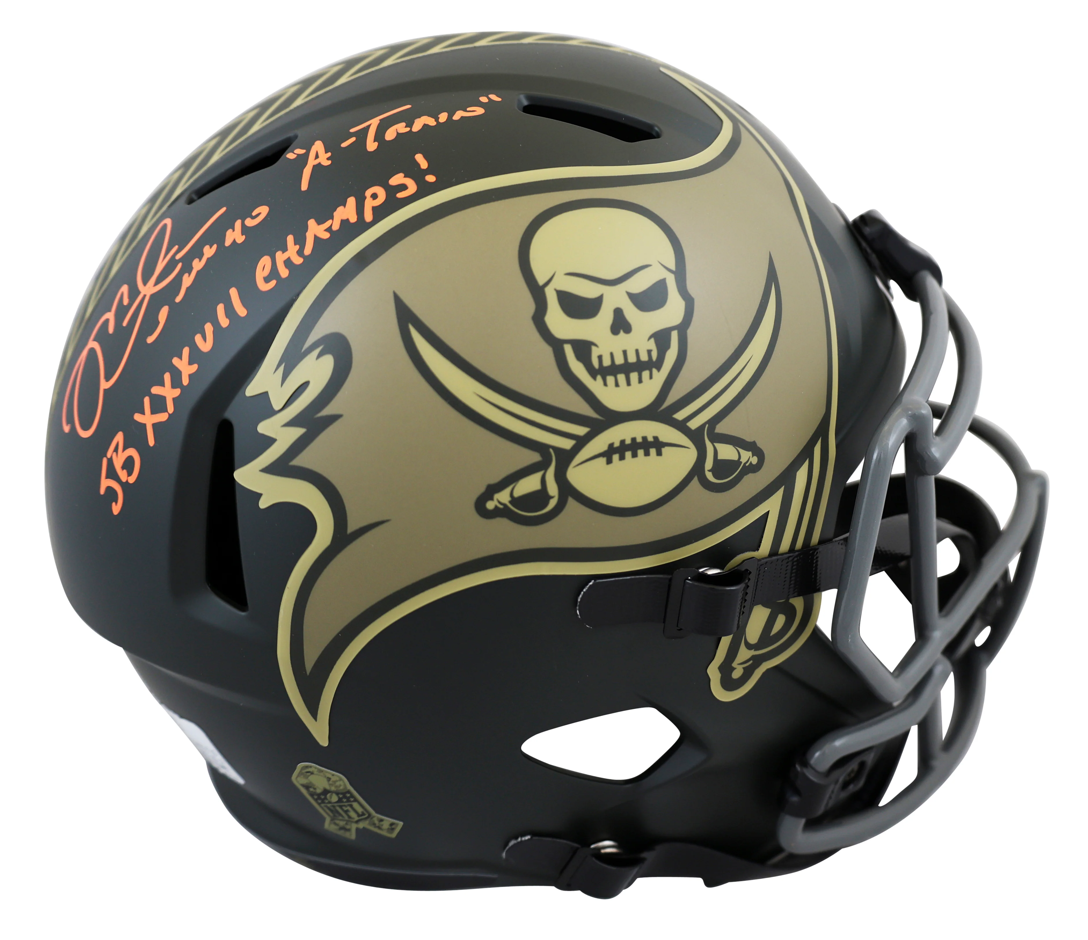 Buccaneers Mike Alstott "2x Insc" Signed STS IV F/S Speed Rep Helmet W/ Case BAS - Image 3