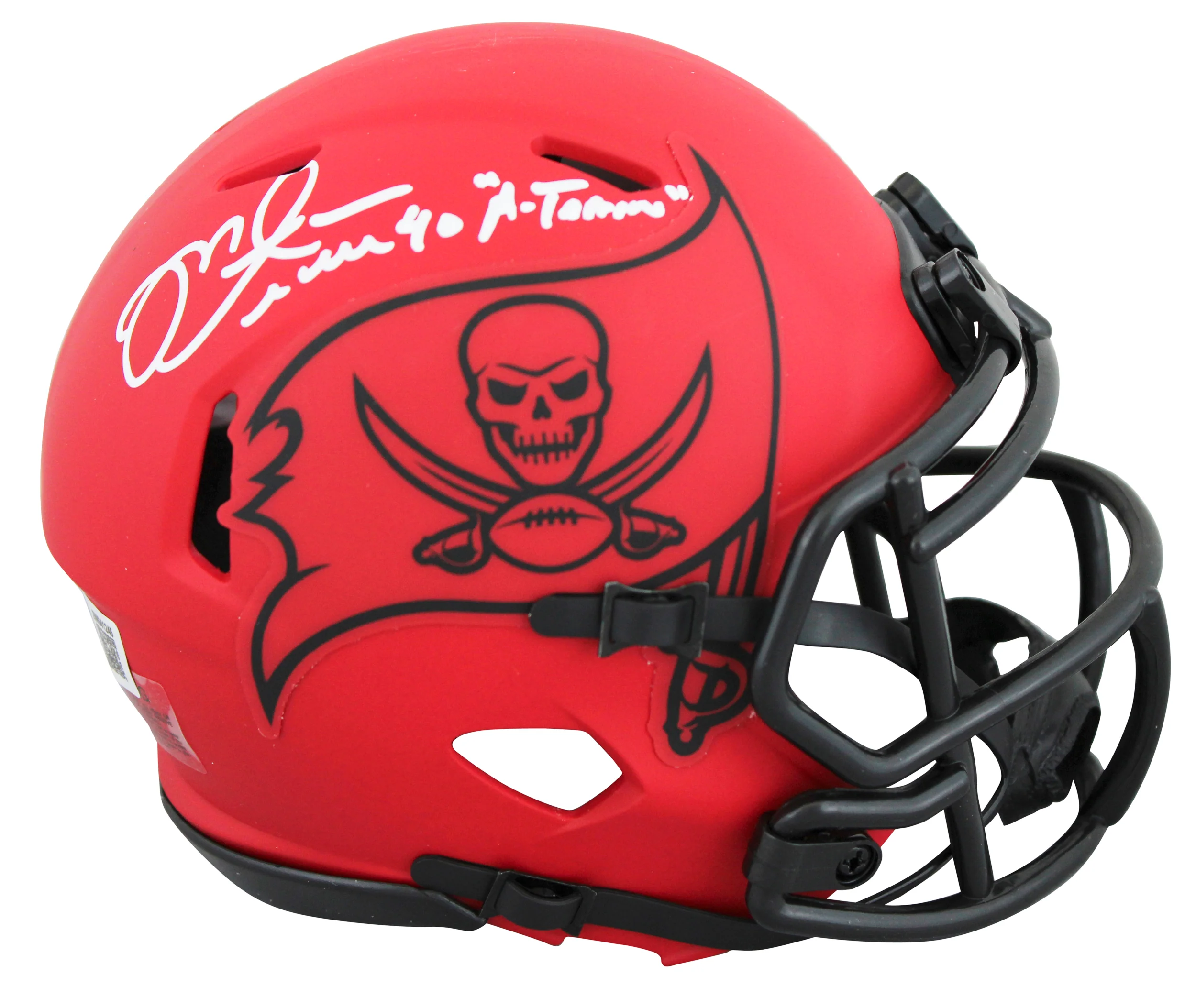 Buccaneers Mike Alstott "A-Train" Signed Rave Speed Mini Helmet BAS Witnessed