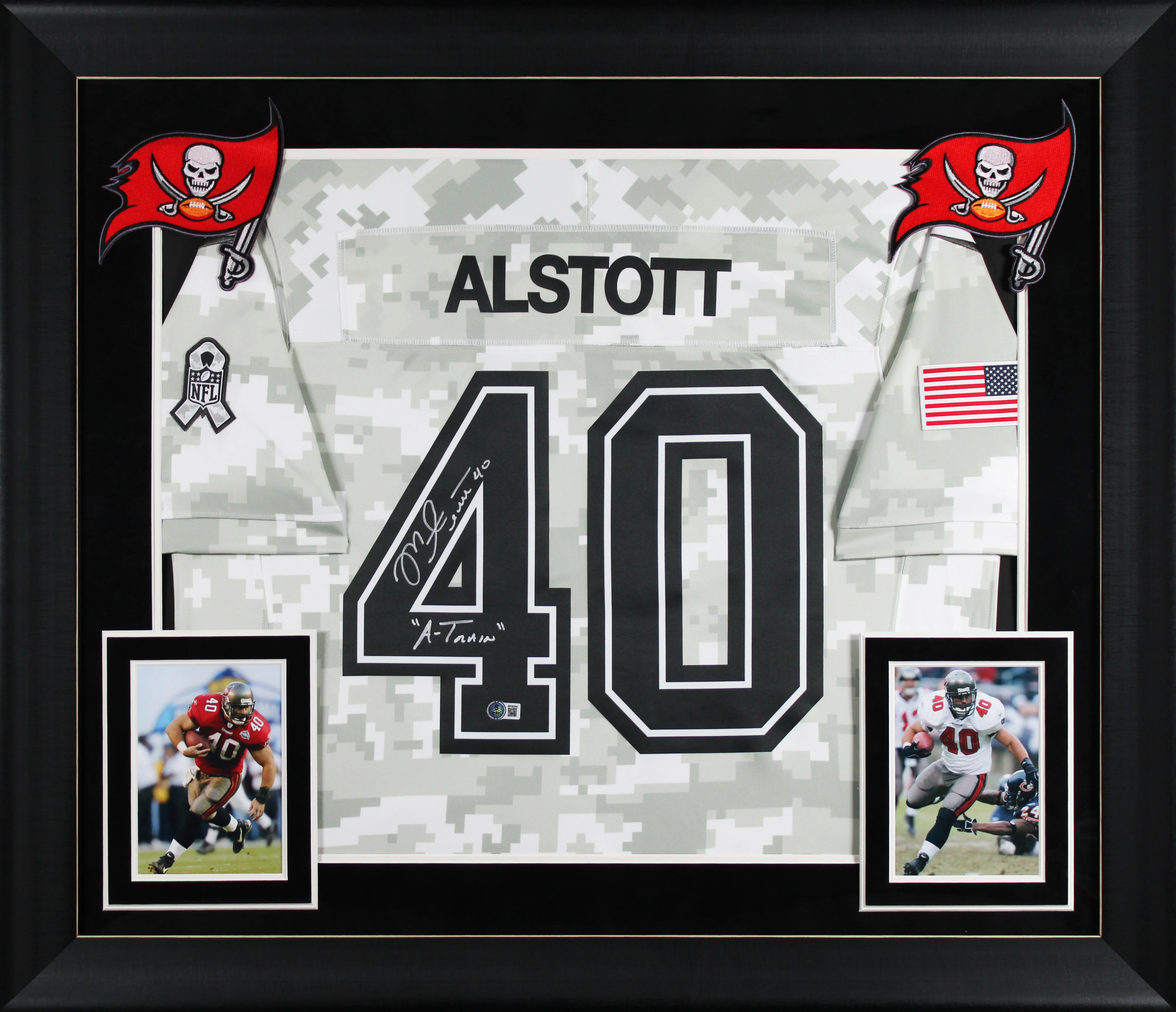 Buccaneers Mike Alstott "A-Train" Signed STS Nike Limited Framed Jersey BAS Wit - Image 2