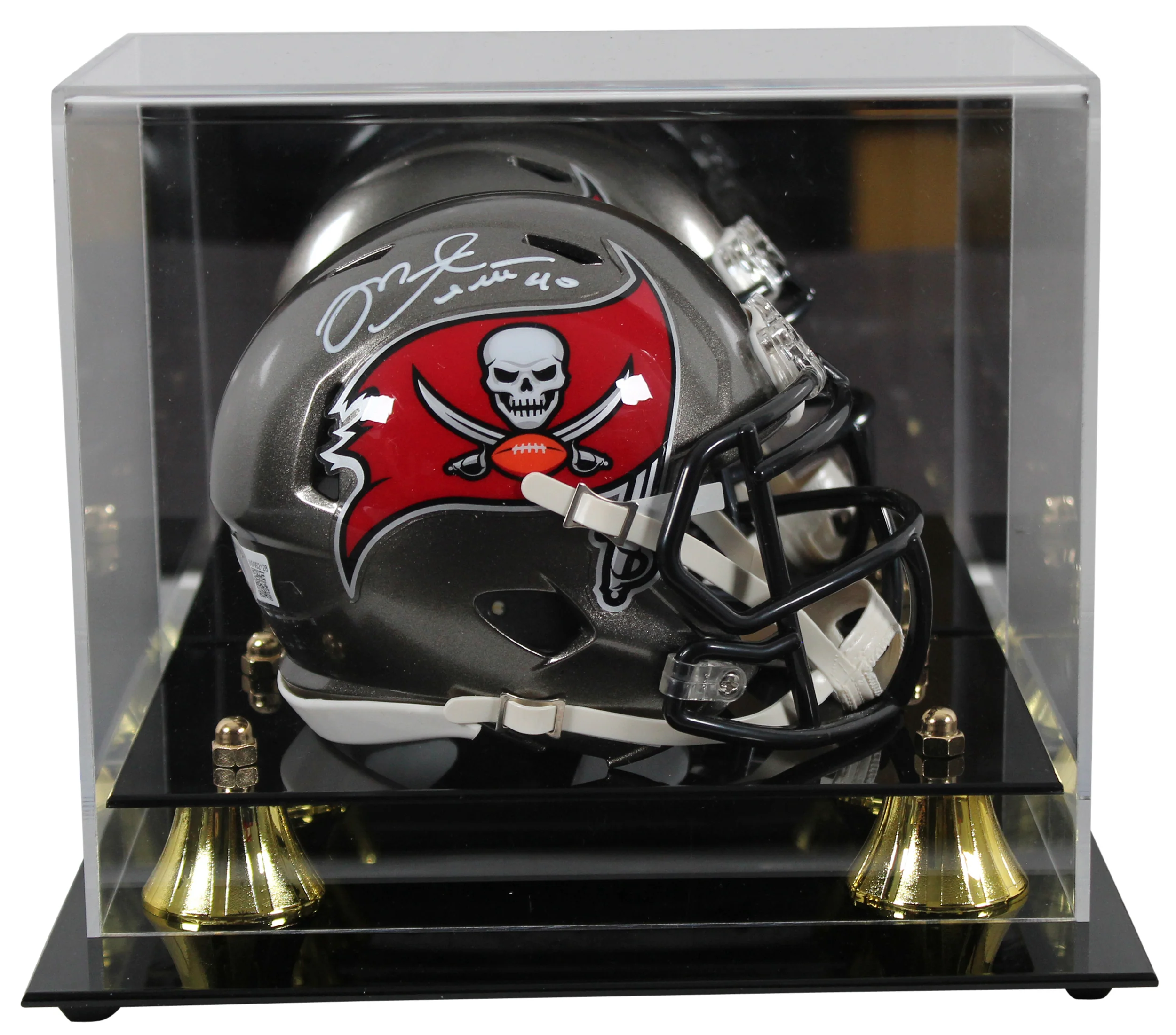 Buccaneers Mike Alstott Authentic Signed Speed Mini Helmet w/ Case BAS Witnessed - Image 2