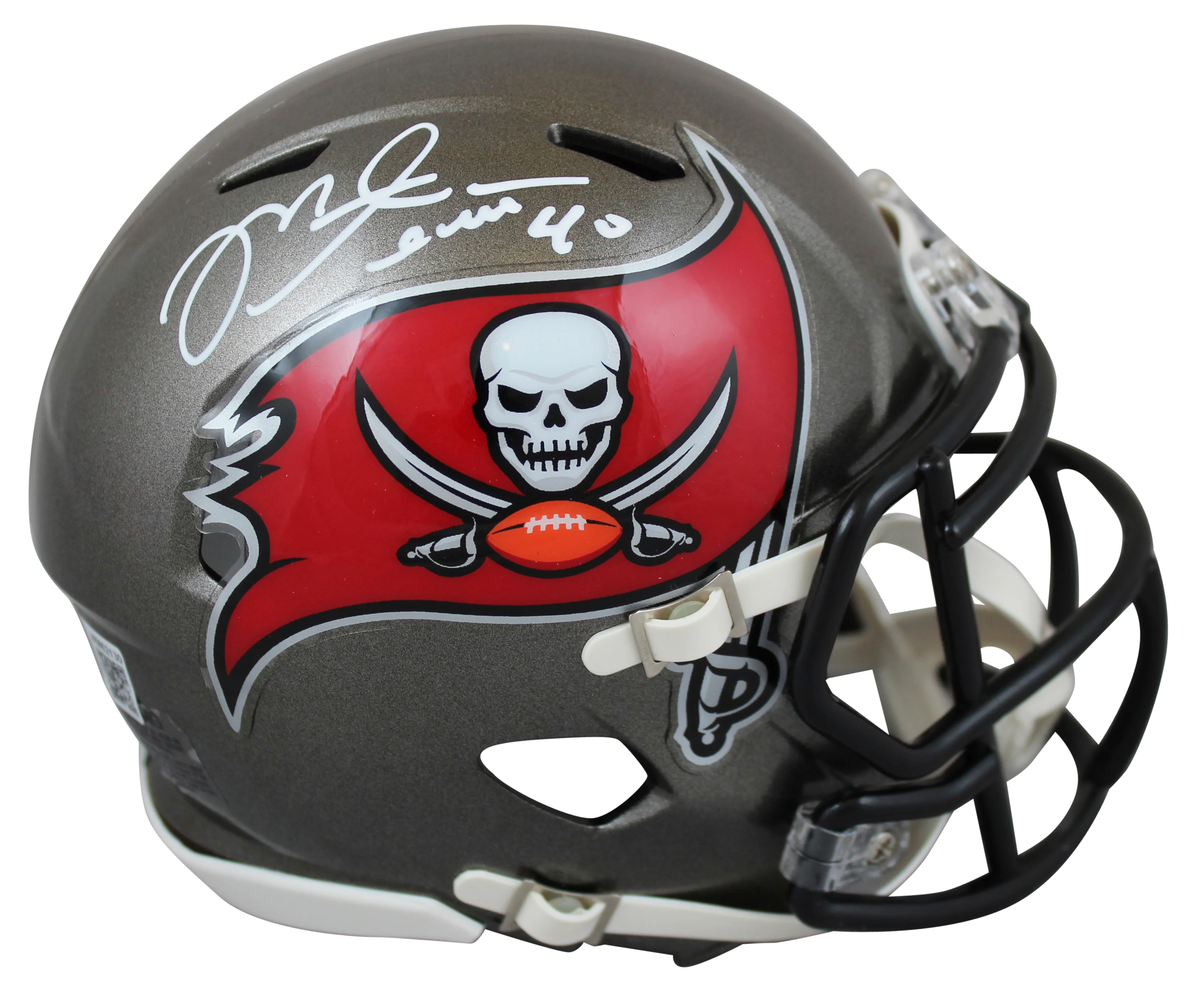 Buccaneers Mike Alstott Authentic Signed Speed Mini Helmet w/ Case BAS Witnessed - Image 3