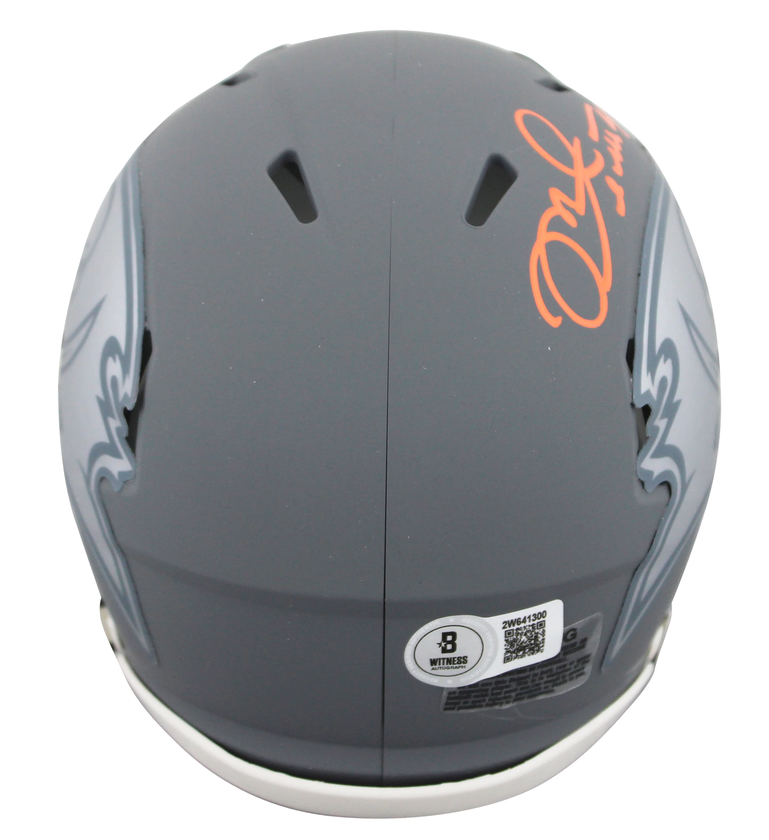 Buccaneers Mike Alstott Signed Slate Speed Mini Helmet W/ Case BAS Witnessed - Image 4