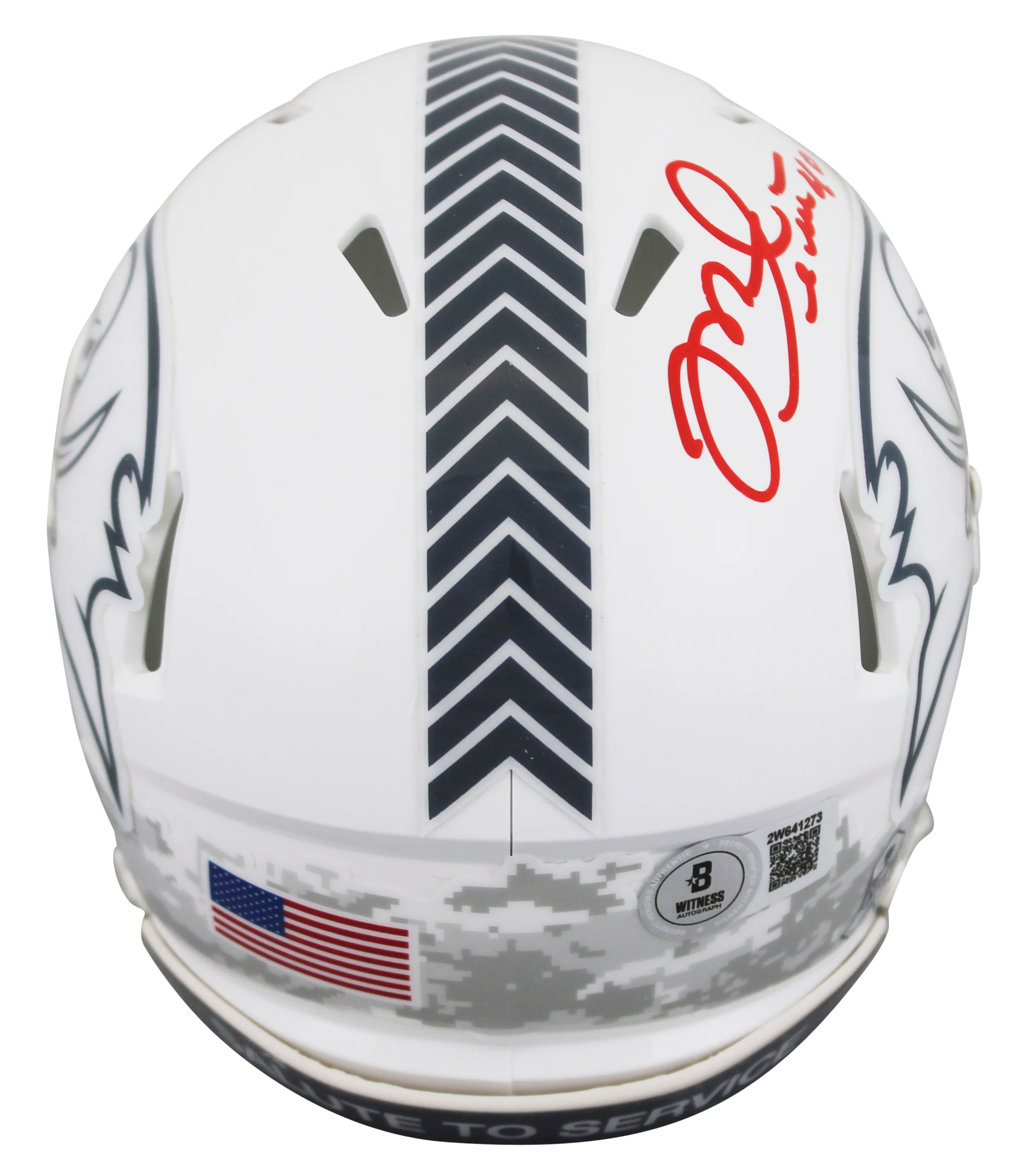 Buccaneers Mike Alstott Signed STS III Speed Mini Helmet W/ Case BAS Witnessed - Image 4