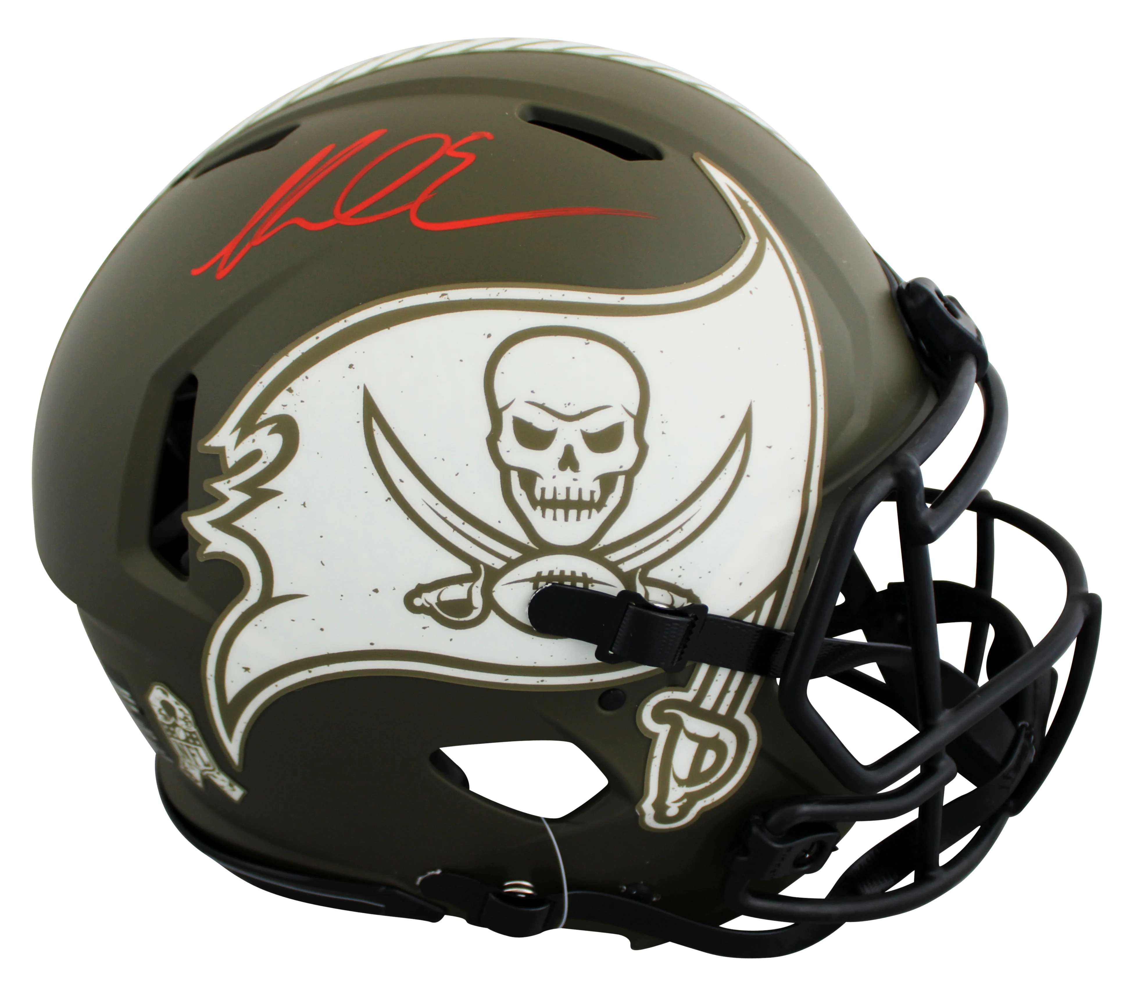 Buccaneers Mike Evans Signed STS Full Size Speed Proline Helmet BAS Witnessed - Image 2