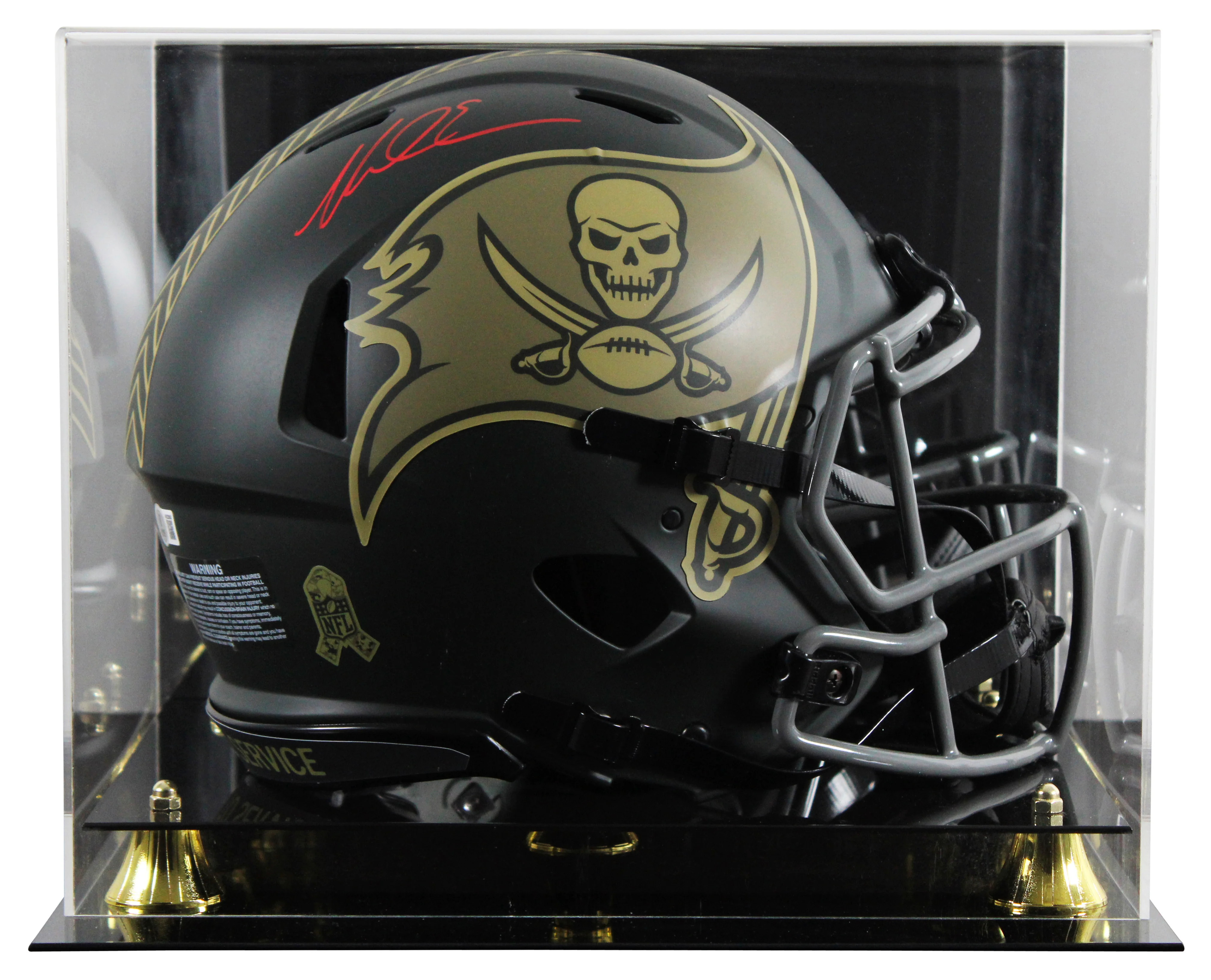 Buccaneers Mike Evans Signed STS IV F/S Speed Proline Helmet W/ Case BAS Witness - Image 2