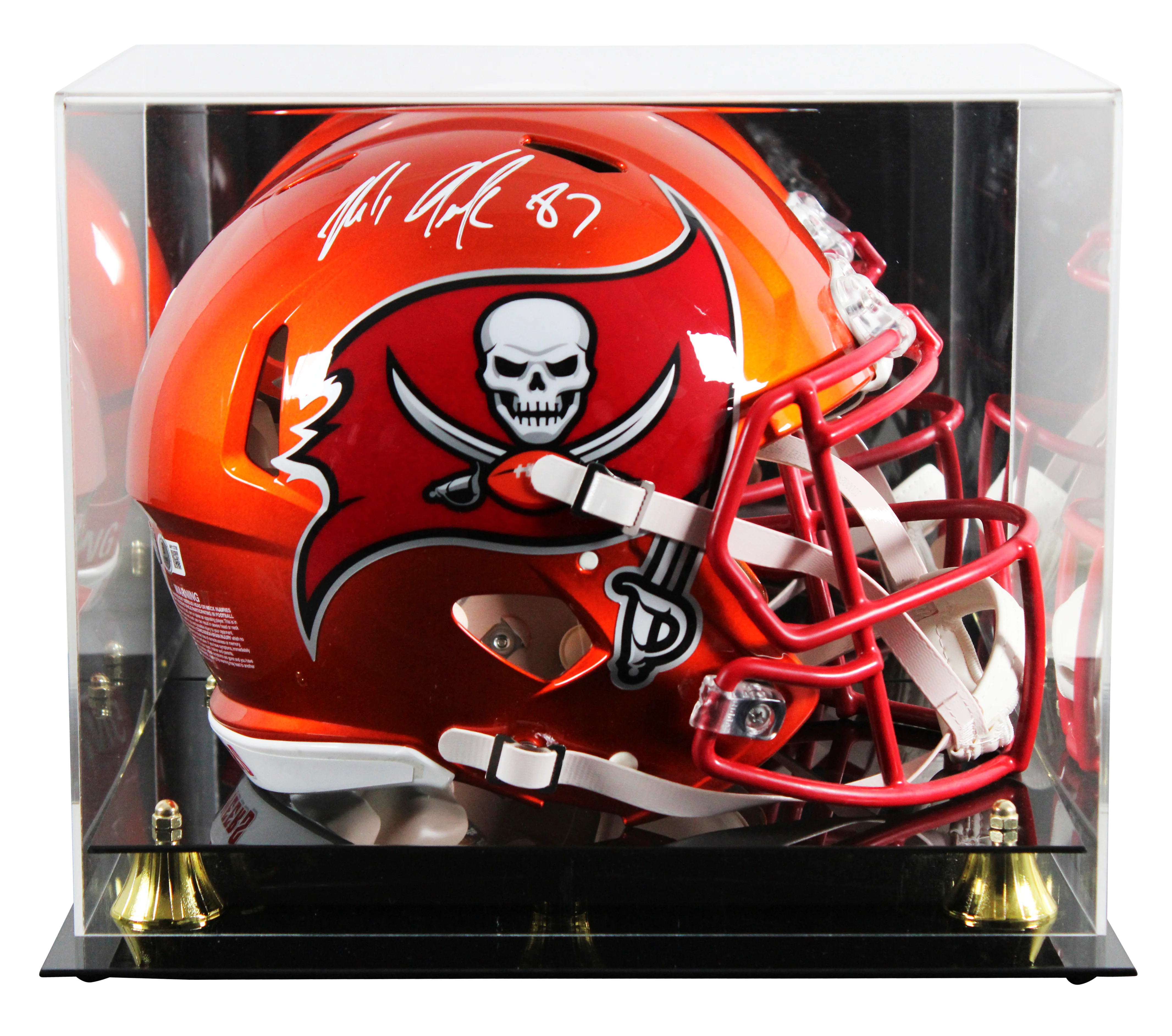 Buccaneers Rob Gronkowski Signed Flash F/S Speed Proline Helmet W/ Case BAS Wit