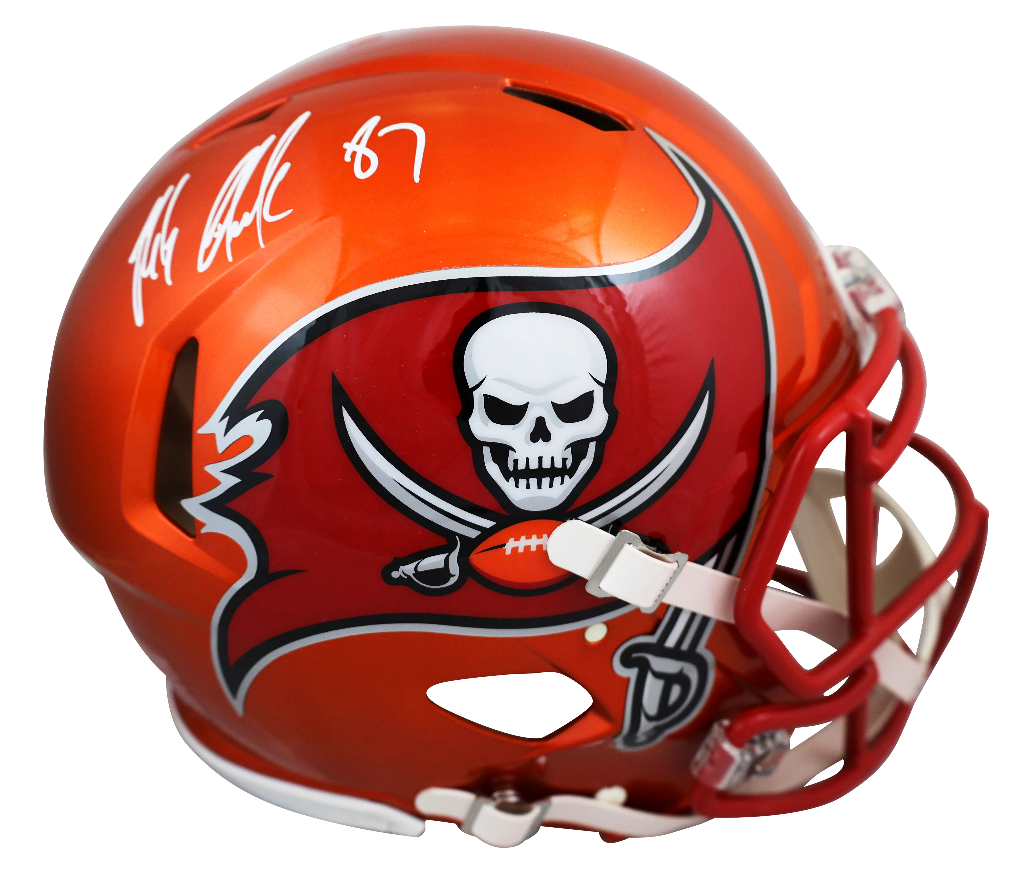 Buccaneers Rob Gronkowski Signed Flash F/S Speed Proline Helmet W/ Case BAS Wit - Image 3