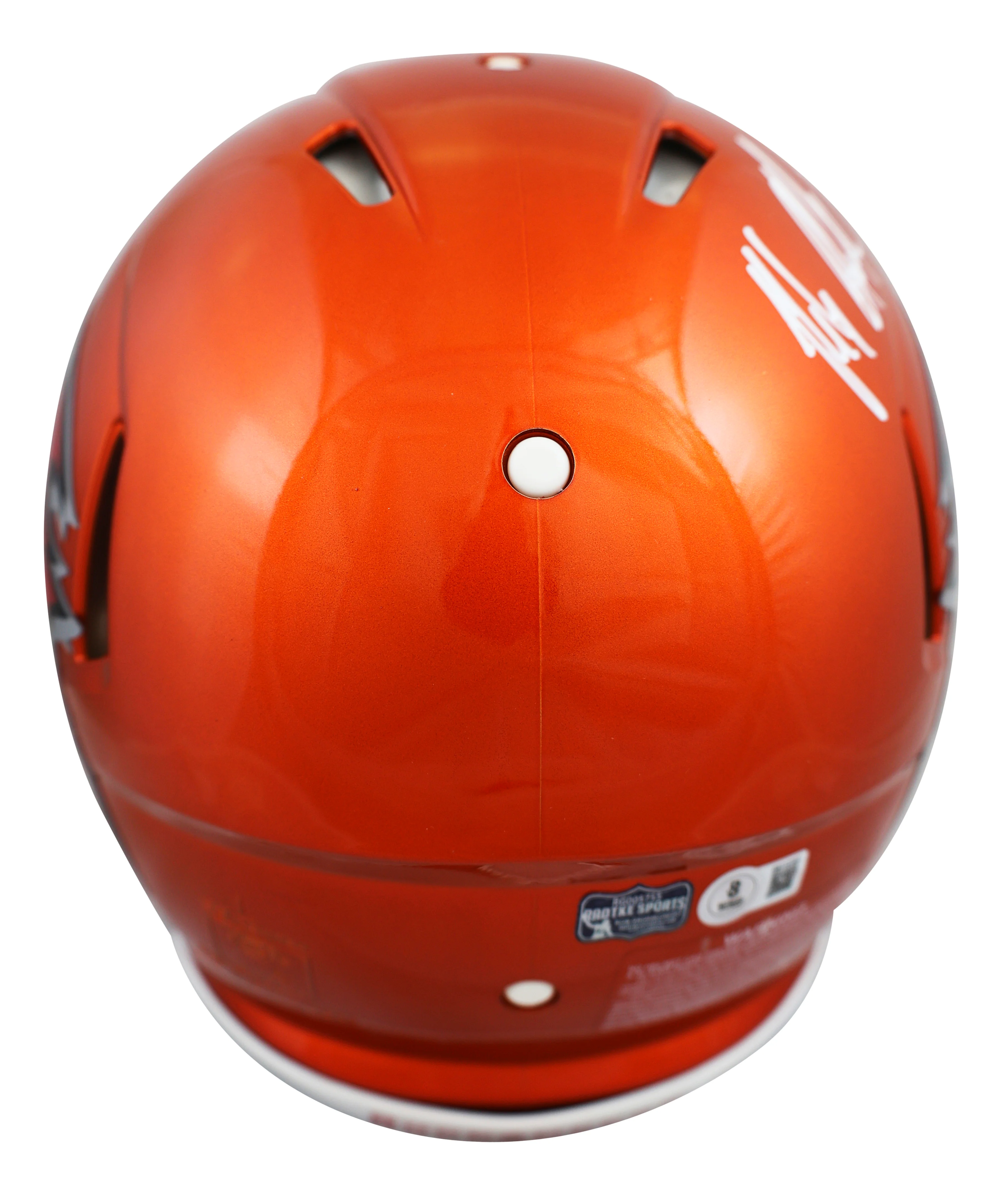 Buccaneers Rob Gronkowski Signed Flash F/S Speed Proline Helmet W/ Case BAS Wit - Image 4