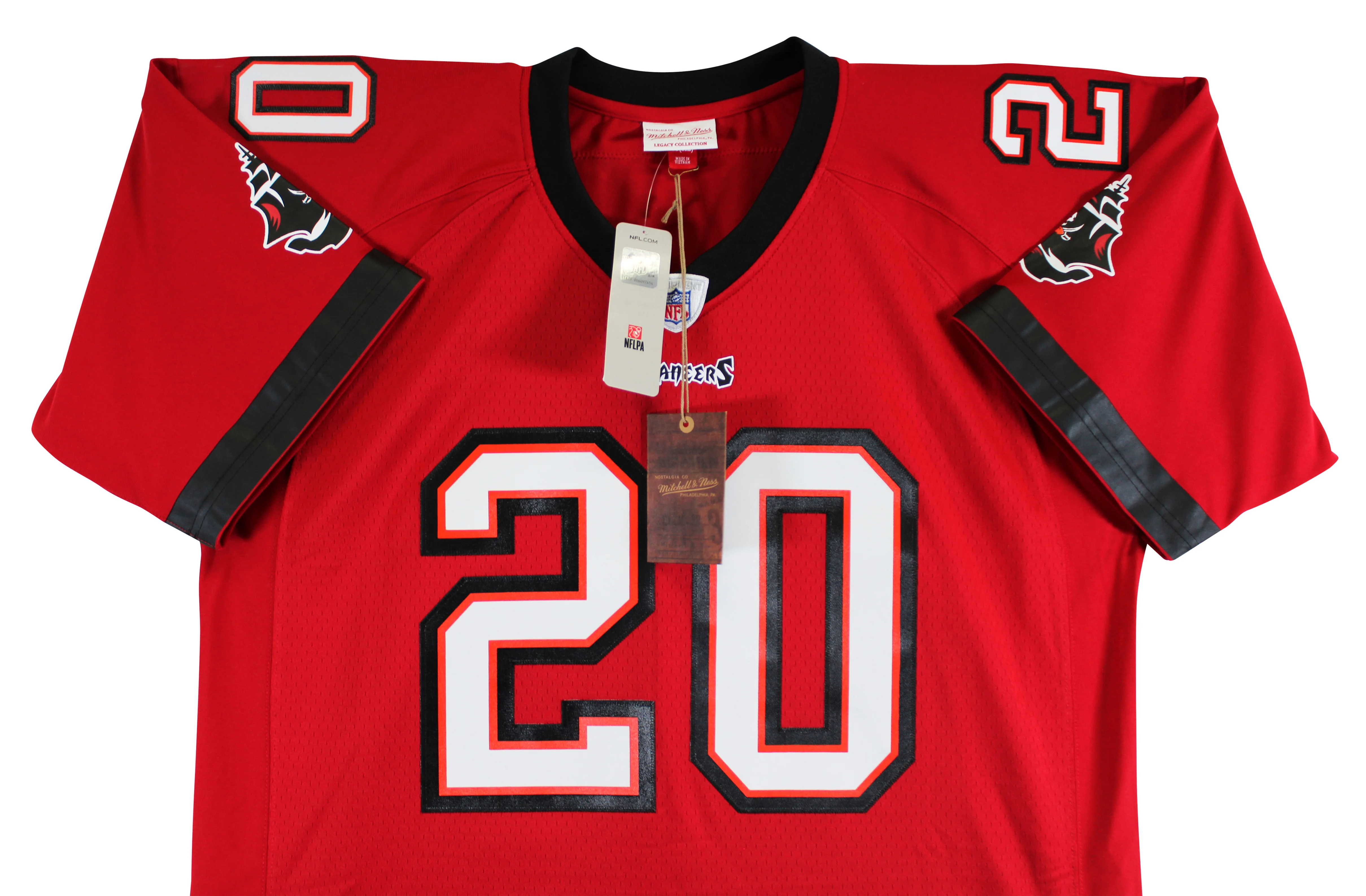 Buccaneers Ronde Barber "4x Insc" Signed Red M&N Throwback Jersey BAS Witnessed - Image 6