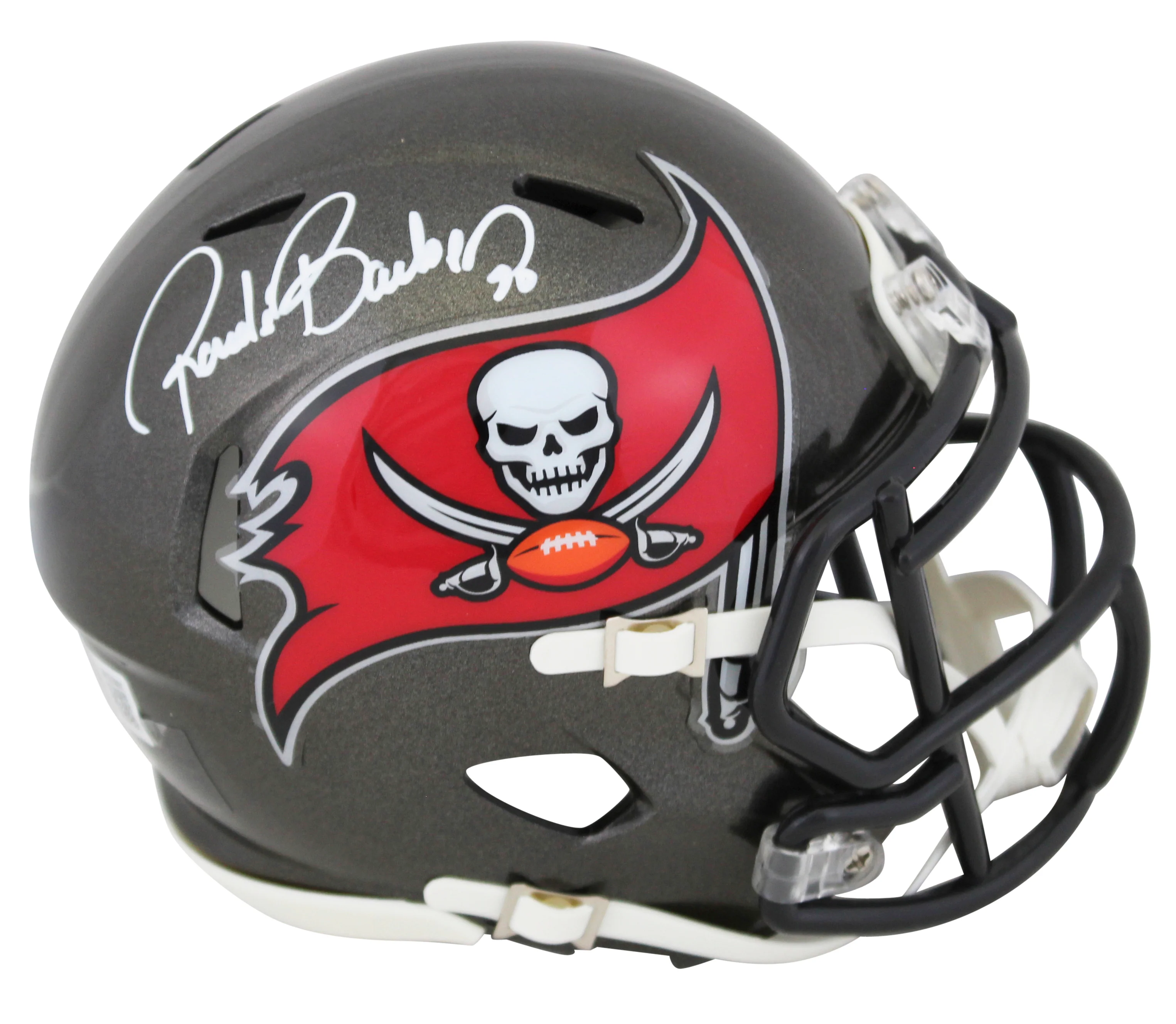 Buccaneers Ronde Barber Authentic Signed Speed Mini Helmet w/ Case BAS Witnessed - Image 3