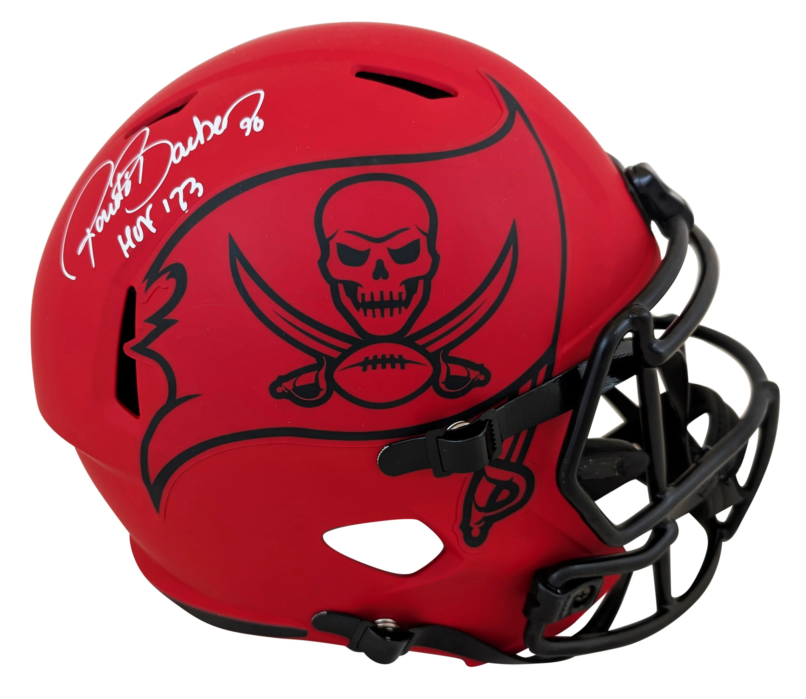 Buccaneers Ronde Barber "HOF 23" Signed Rave F/S Speed Rep Helmet W/ Case BAS W - Image 3