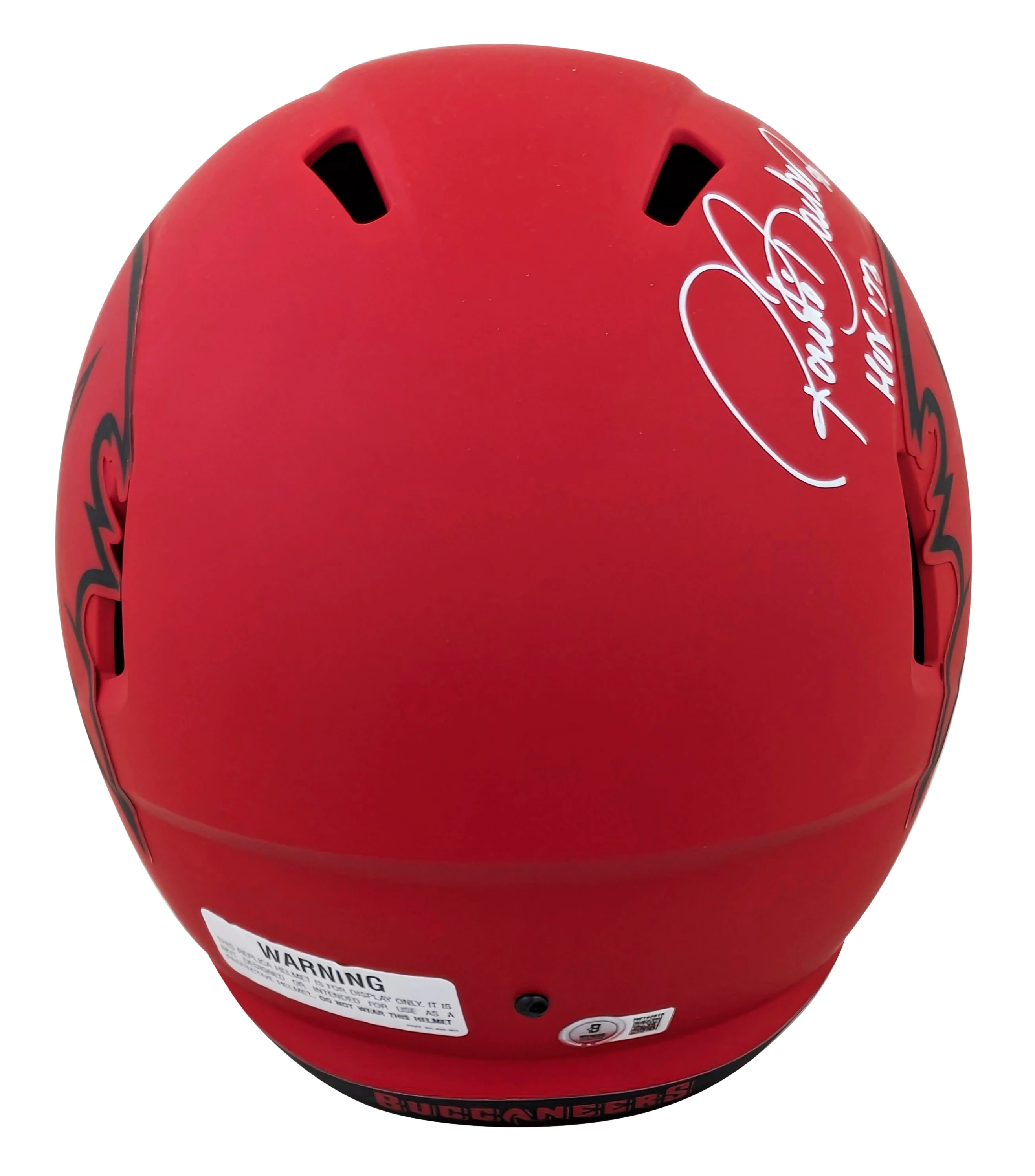 Buccaneers Ronde Barber "HOF 23" Signed Rave F/S Speed Rep Helmet W/ Case BAS W - Image 4