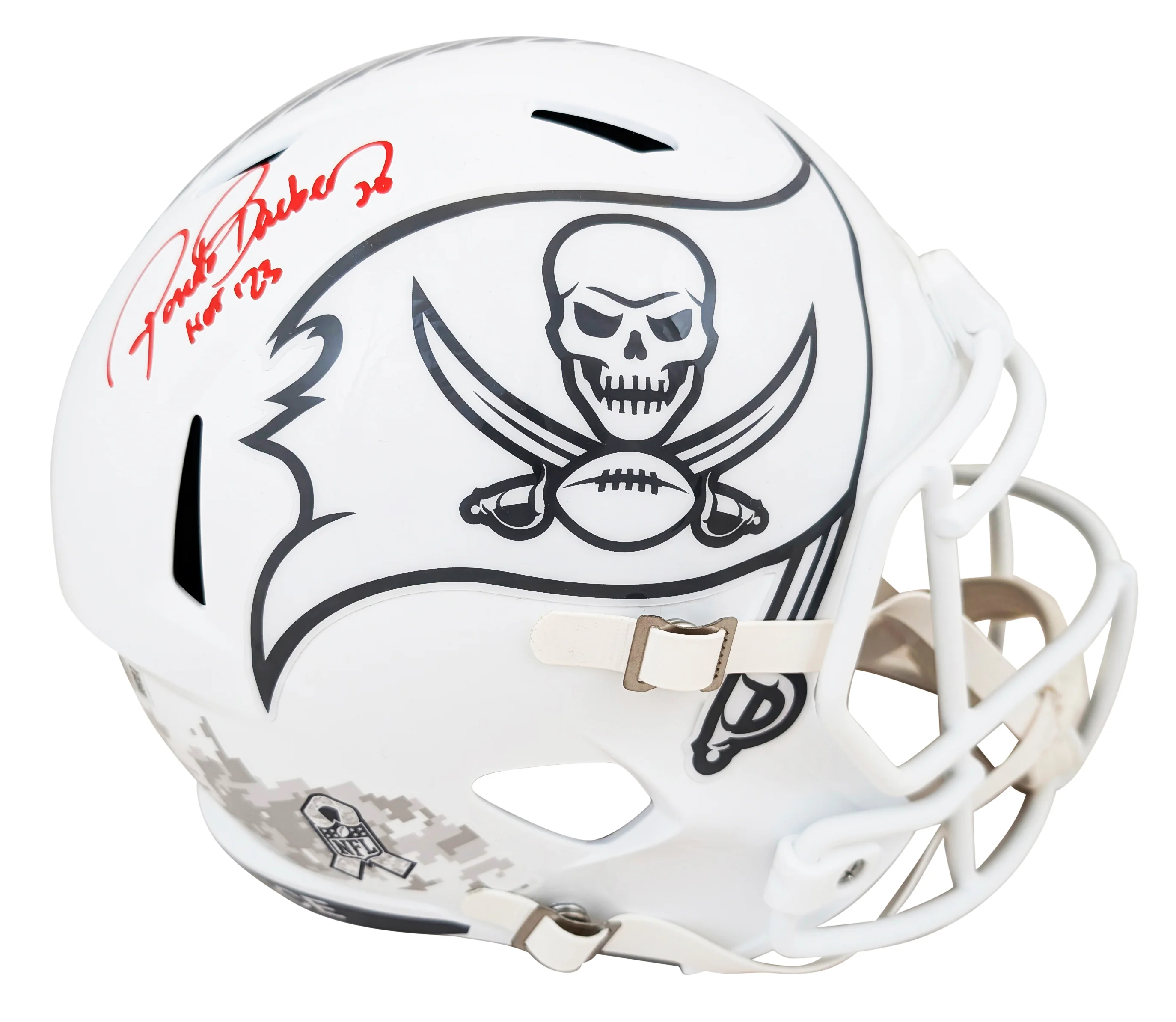 Buccaneers Ronde Barber "HOF 23" Signed STS III F/S Speed Rep Helmet BAS Wit - Image 2