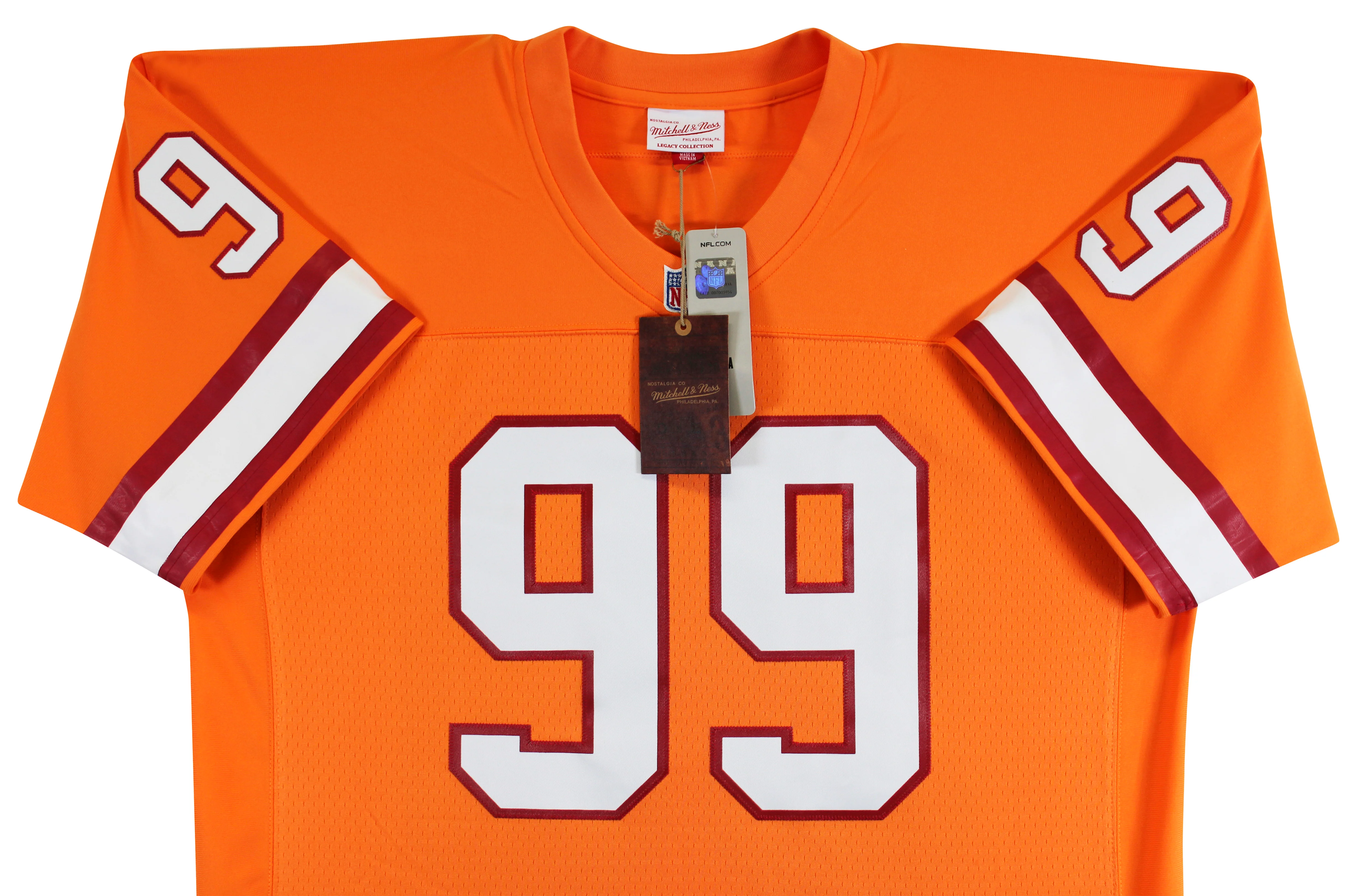 Buccaneers Warren Sapp "3x Insc" Signed Orange M&N TB Jersey BAS Witnessed - Image 6