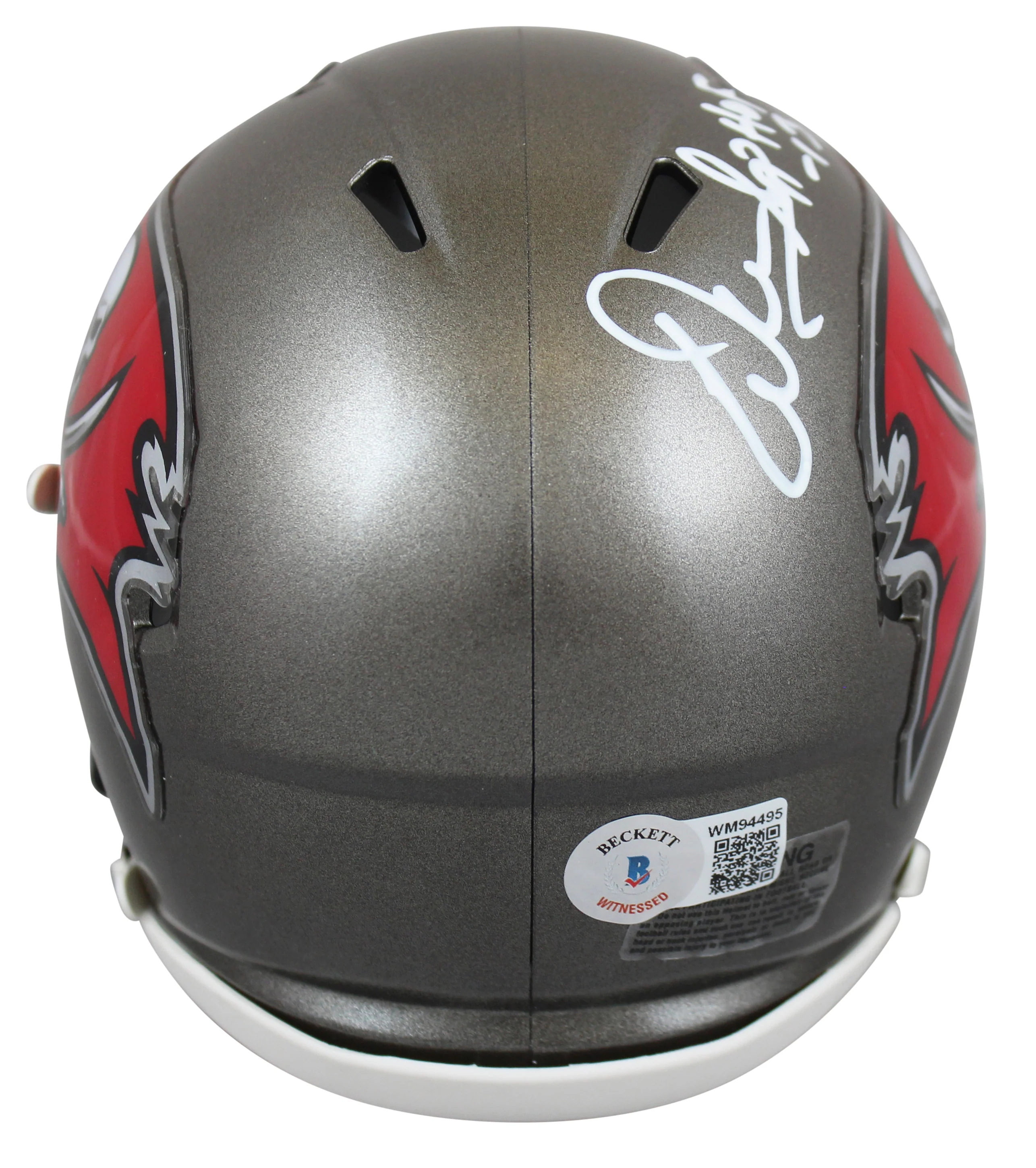Buccaneers Warren Sapp "HOF 13" Authentic Signed Speed Mini Helmet BAS Witnessed - Image 3