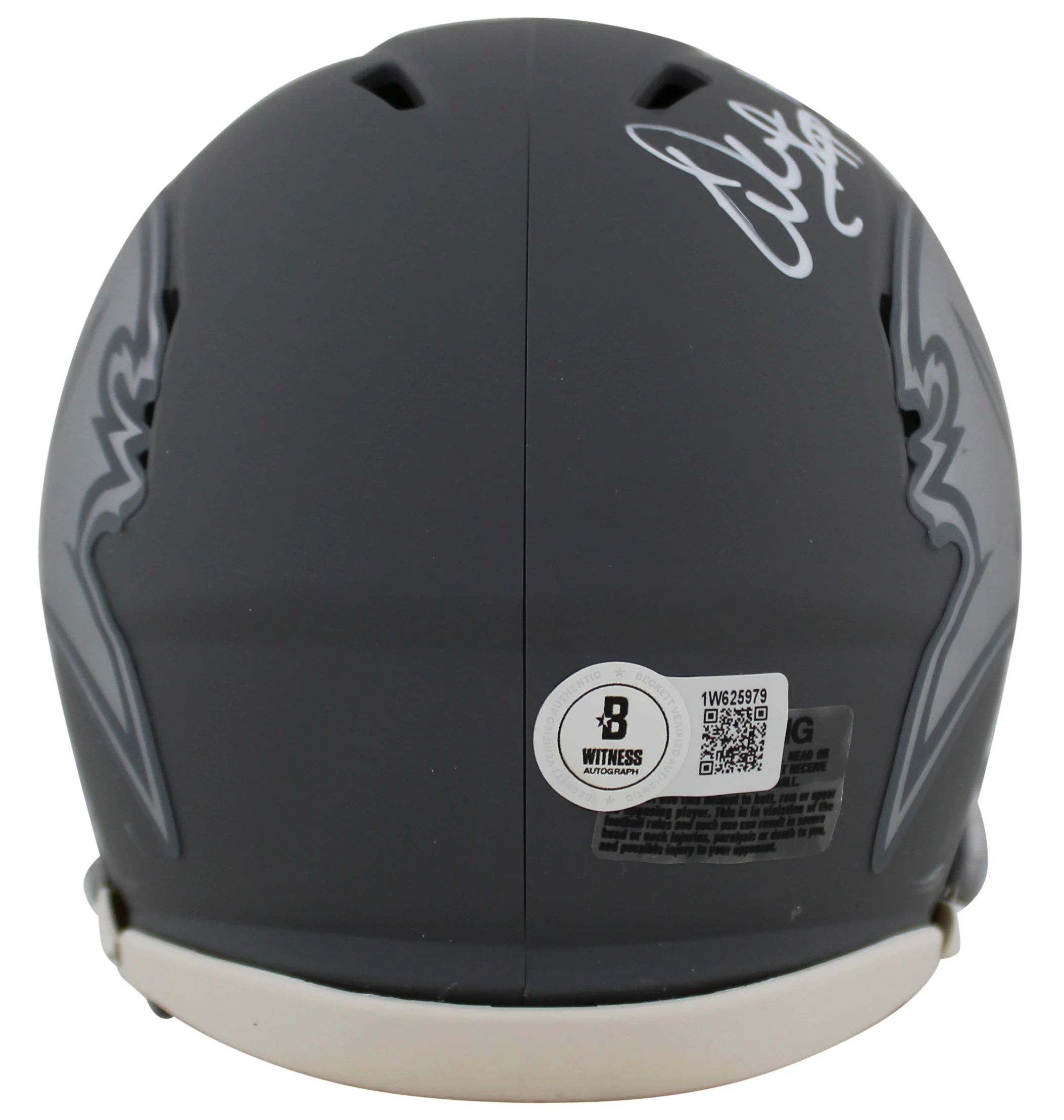 Buccaneers Warren Sapp "HOF 13" Signed Slate Speed Mini Helmet BAS Witnessed - Image 3