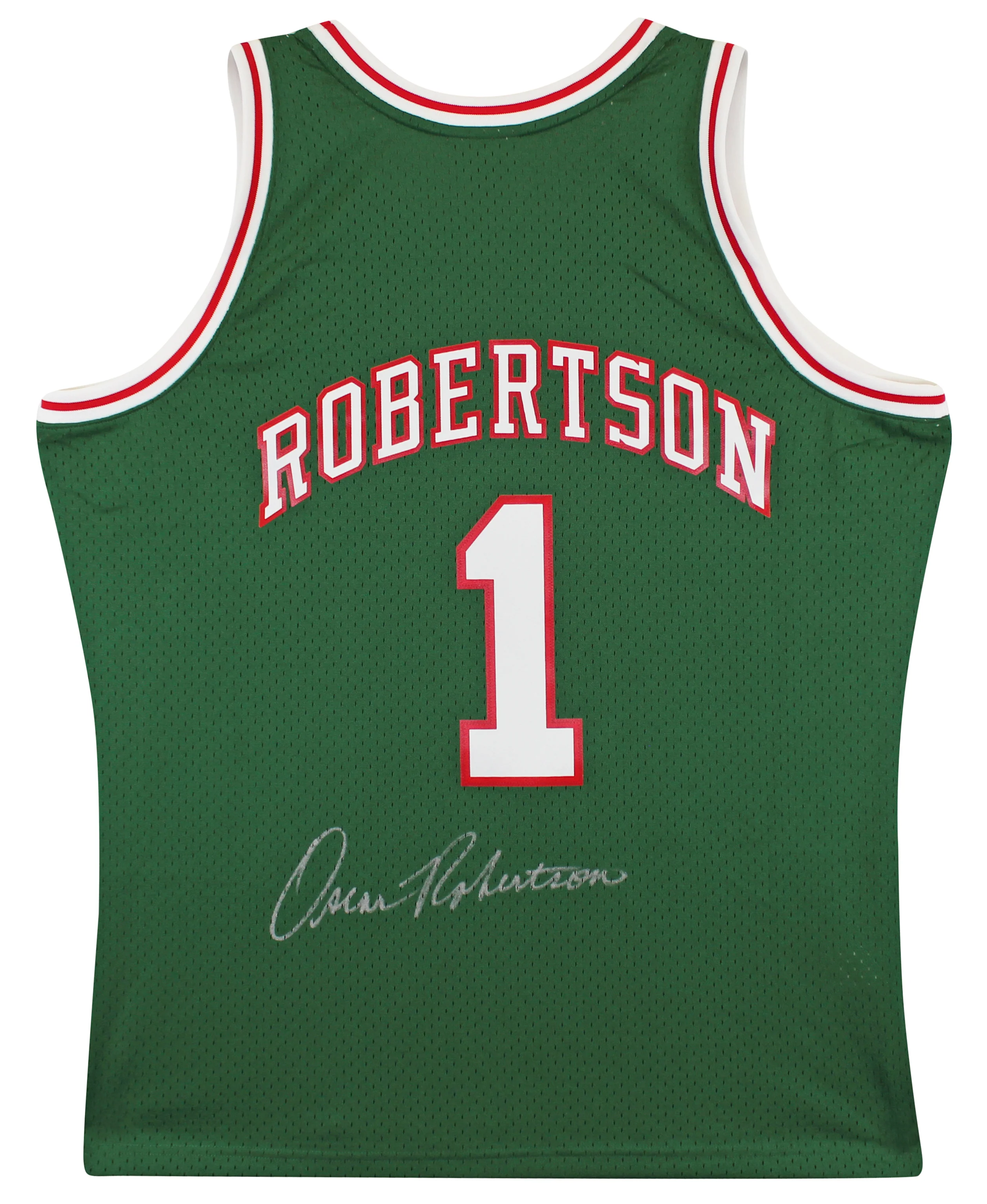 Bucks Oscar Robertson Signed 1970-71 Green M&N Swingman Jersey BAS Witnessed - Image 3