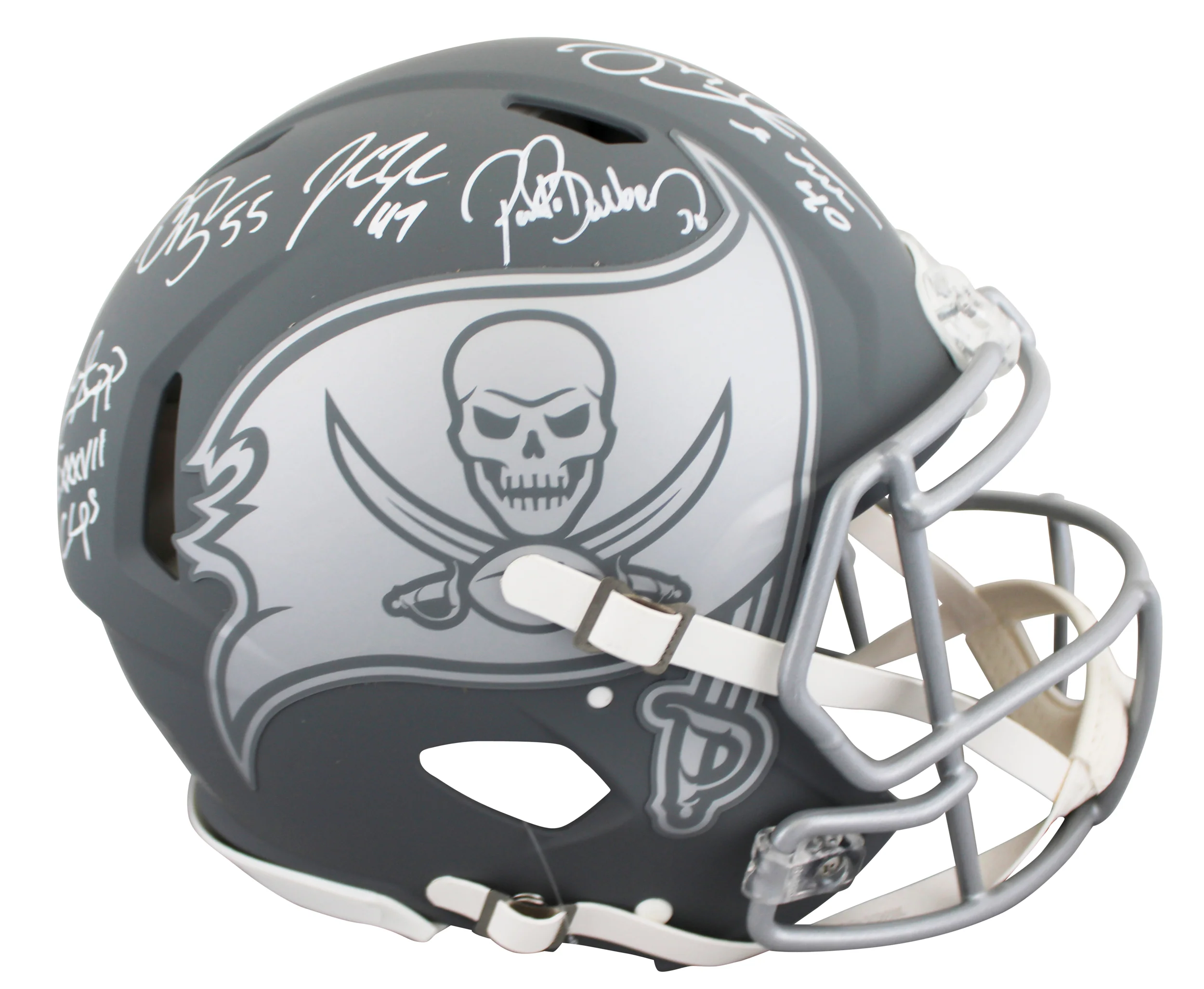 Bucs (5) Lynch, Barber +3 Signed Slate F/S Speed Proline Helmet W/ Case BAS Wit - Image 3