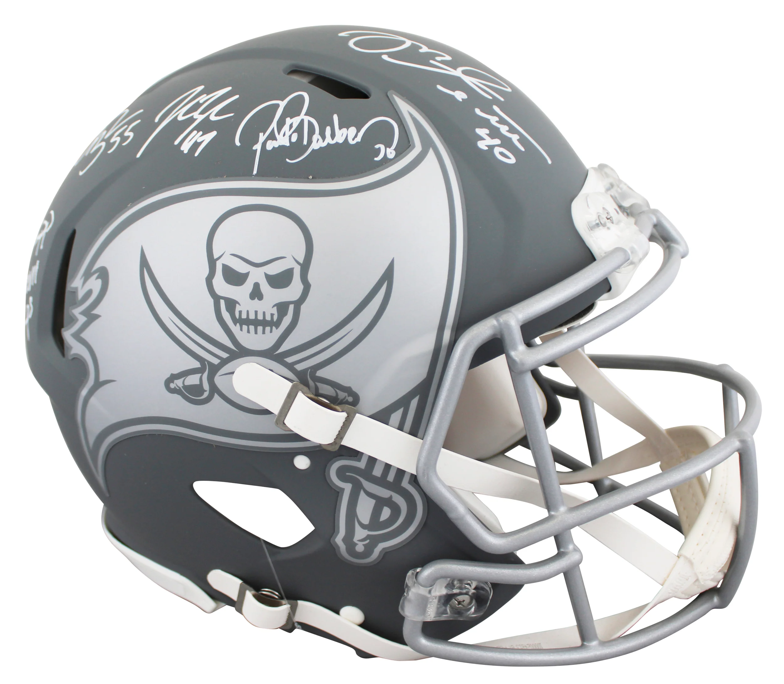 Bucs (5) Lynch, Barber +3 Signed Slate F/S Speed Proline Helmet W/ Case BAS Wit - Image 4