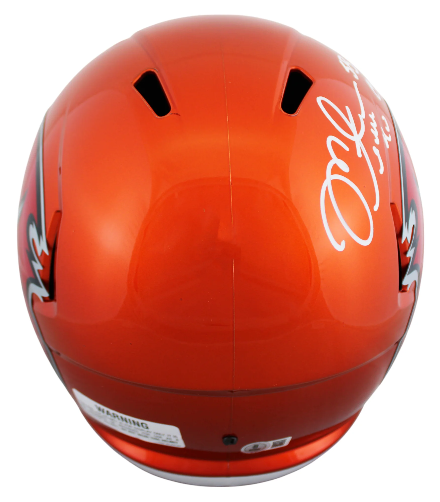 Bucs Mike Alstott "SB Champs" Signed Flash F/S Speed Rep Helmet W/ Case BAS Wit - Image 4