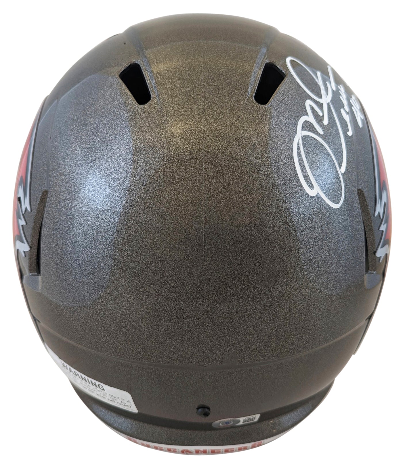 Bucs Mike Alstott "SB XXXVII Champs" Signed F/S Speed Rep Helmet W/ Case BAS Wit - Image 4