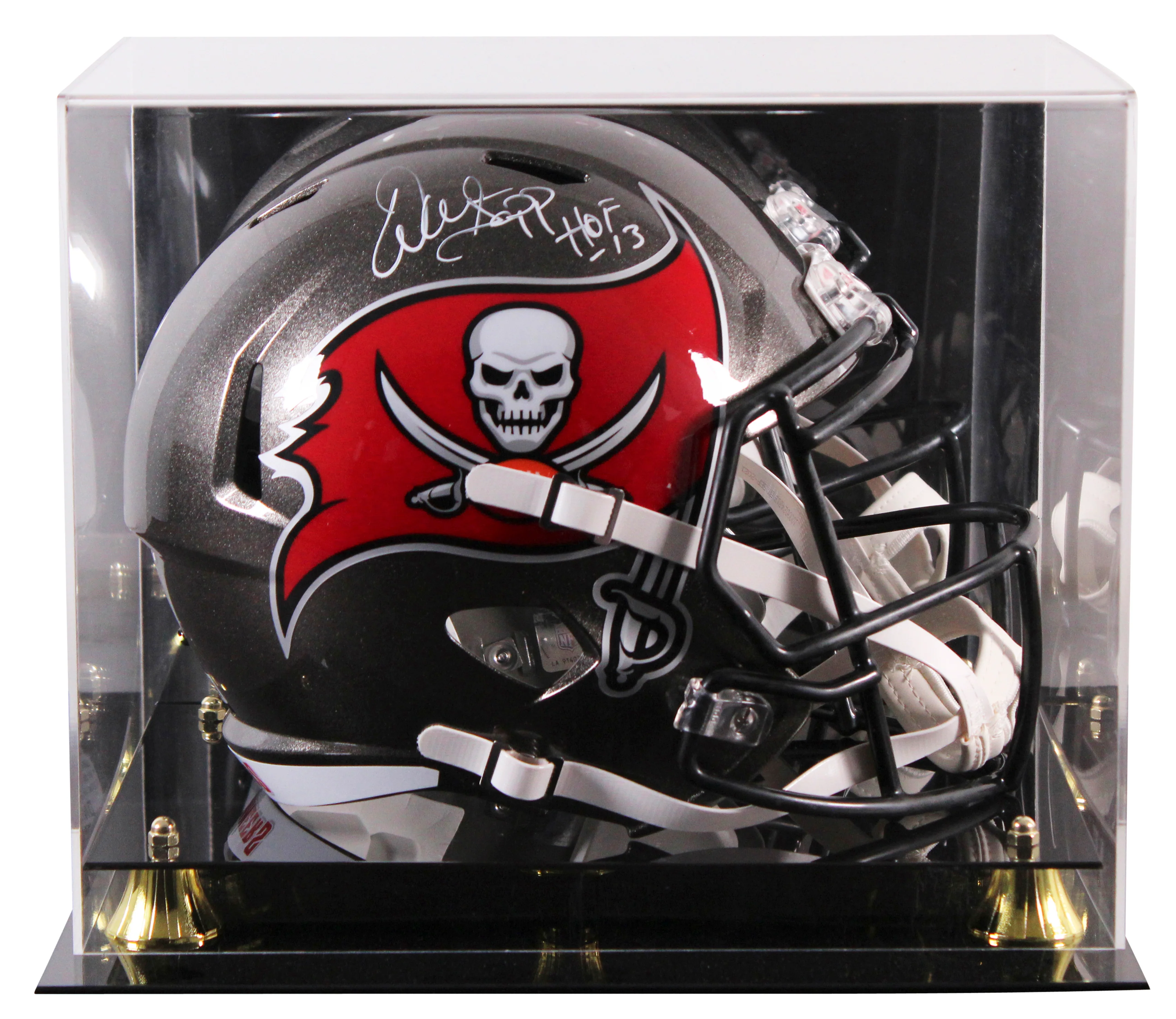 Bucs Warren Sapp "HOF 13" Signed Full Size Speed Rep Helmet W/ Case BAS Witness - Image 2