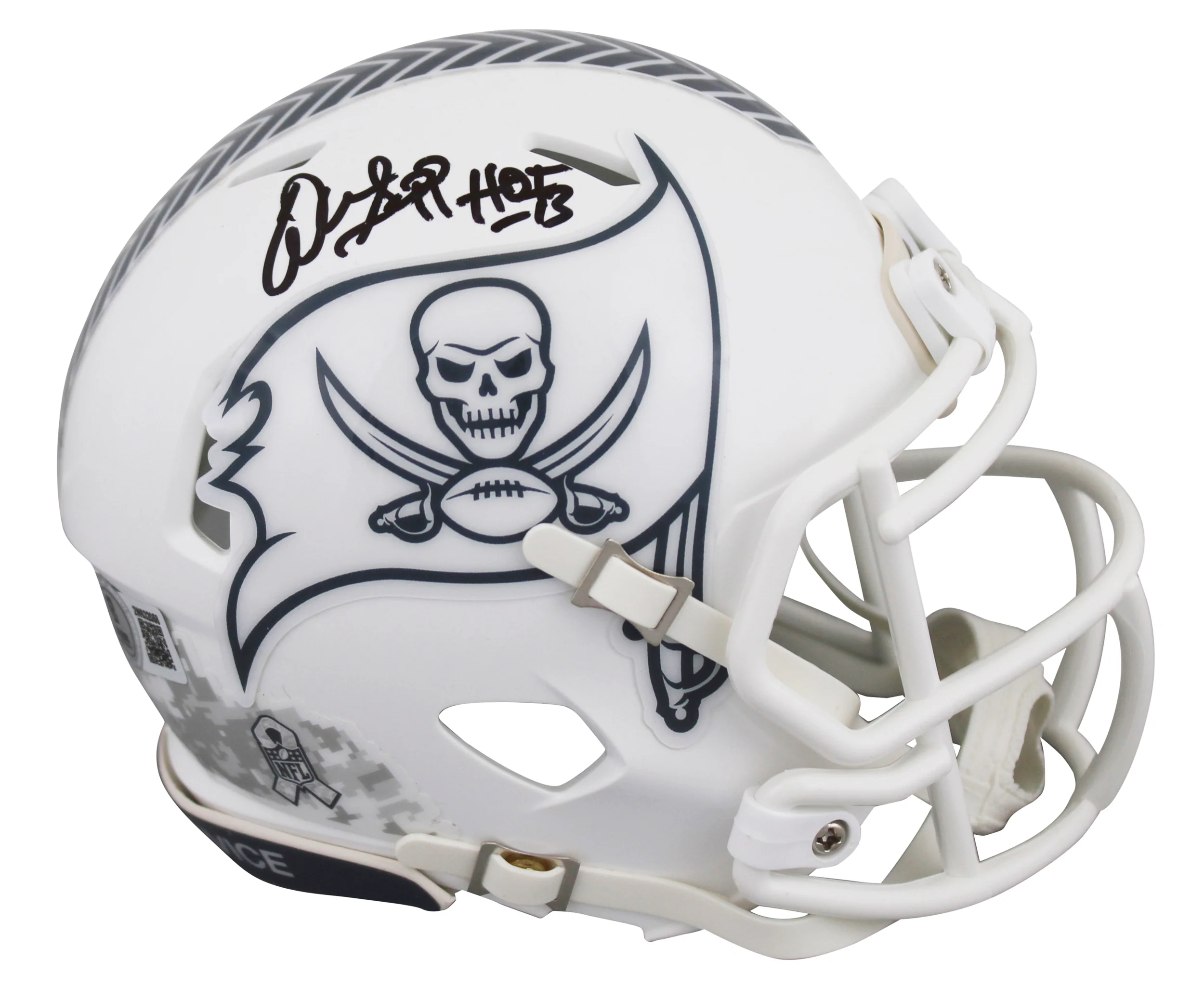 Bucs Warren Sapp "HOF 13" Signed Salute To Service III Speed Mini Helmet BAS Wit - Image 2