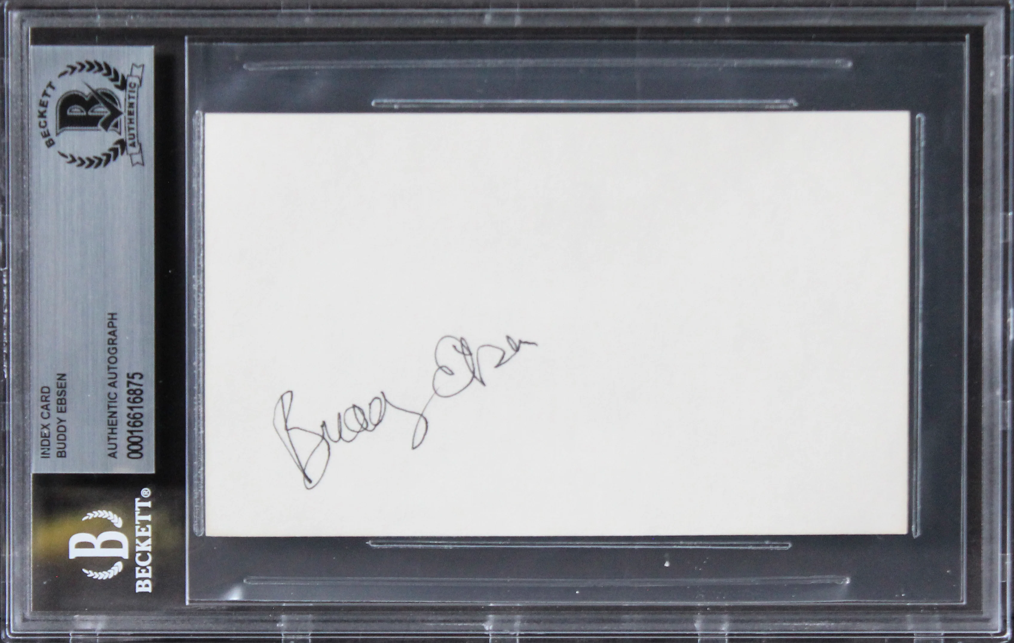 Buddy Ebsen Breakfast At Tiffany's Authentic Signed 3x5 Index Card BAS Slabbed 1 - Image 2