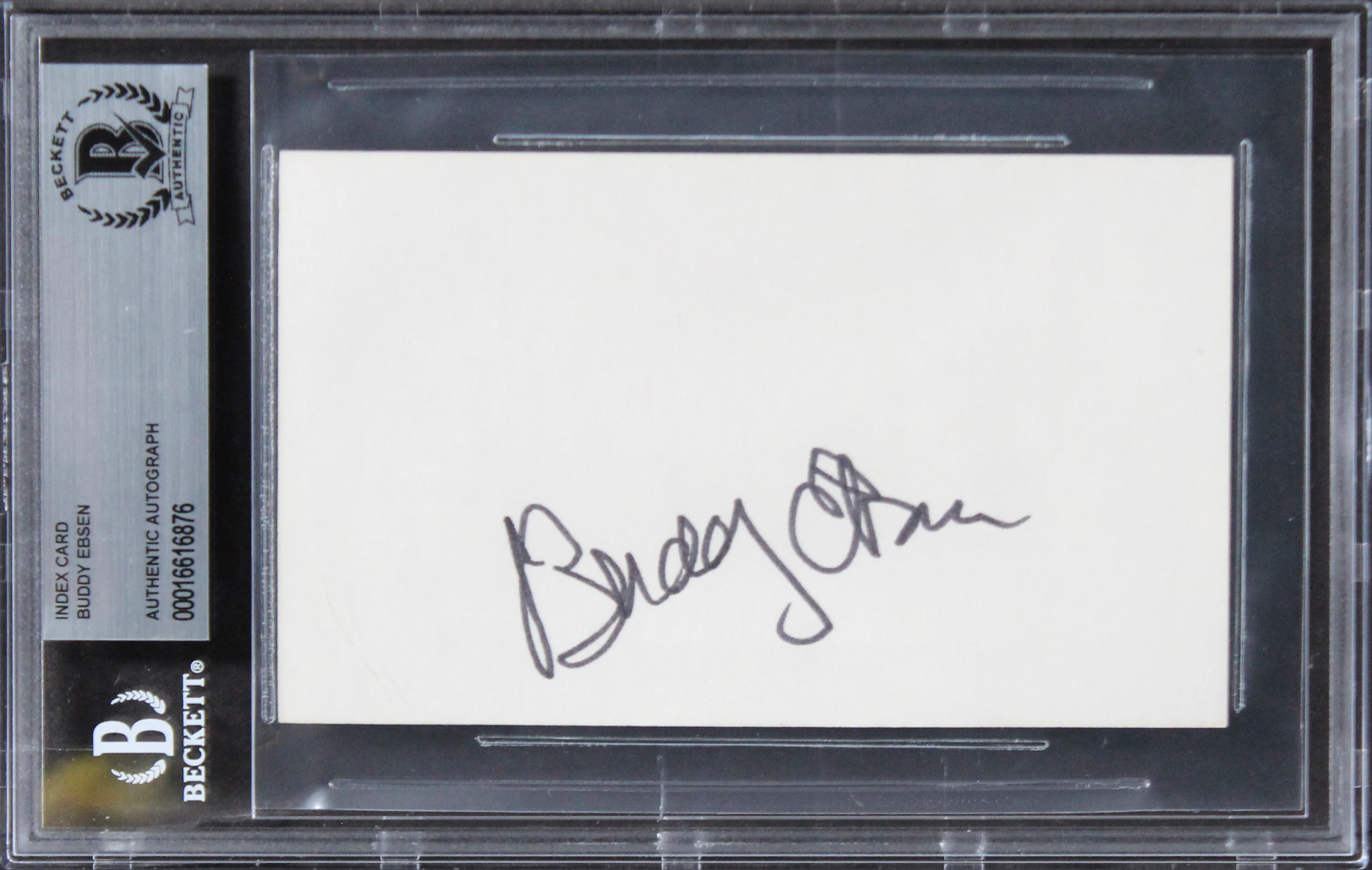 Buddy Ebsen Breakfast At Tiffany's Authentic Signed 3x5 Index Card BAS Slabbed 2 - Image 2
