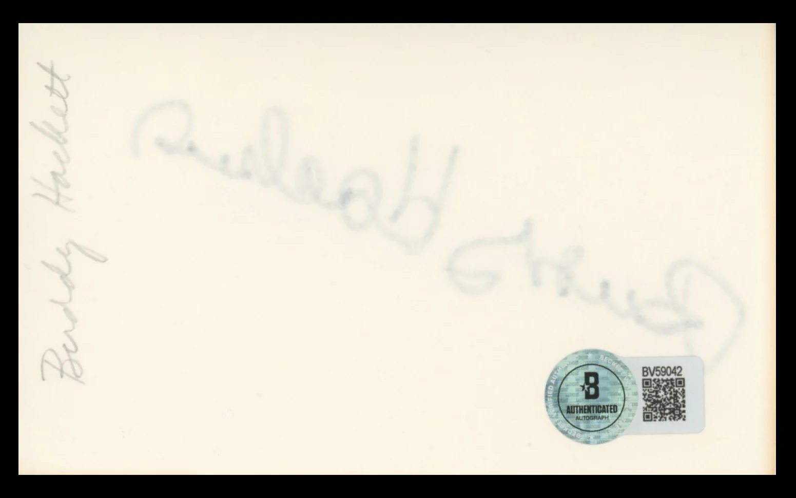 Buddy Hackett The Music Man Authentic Signed 3x5 Index Card BAS #BV59042 - Image 3
