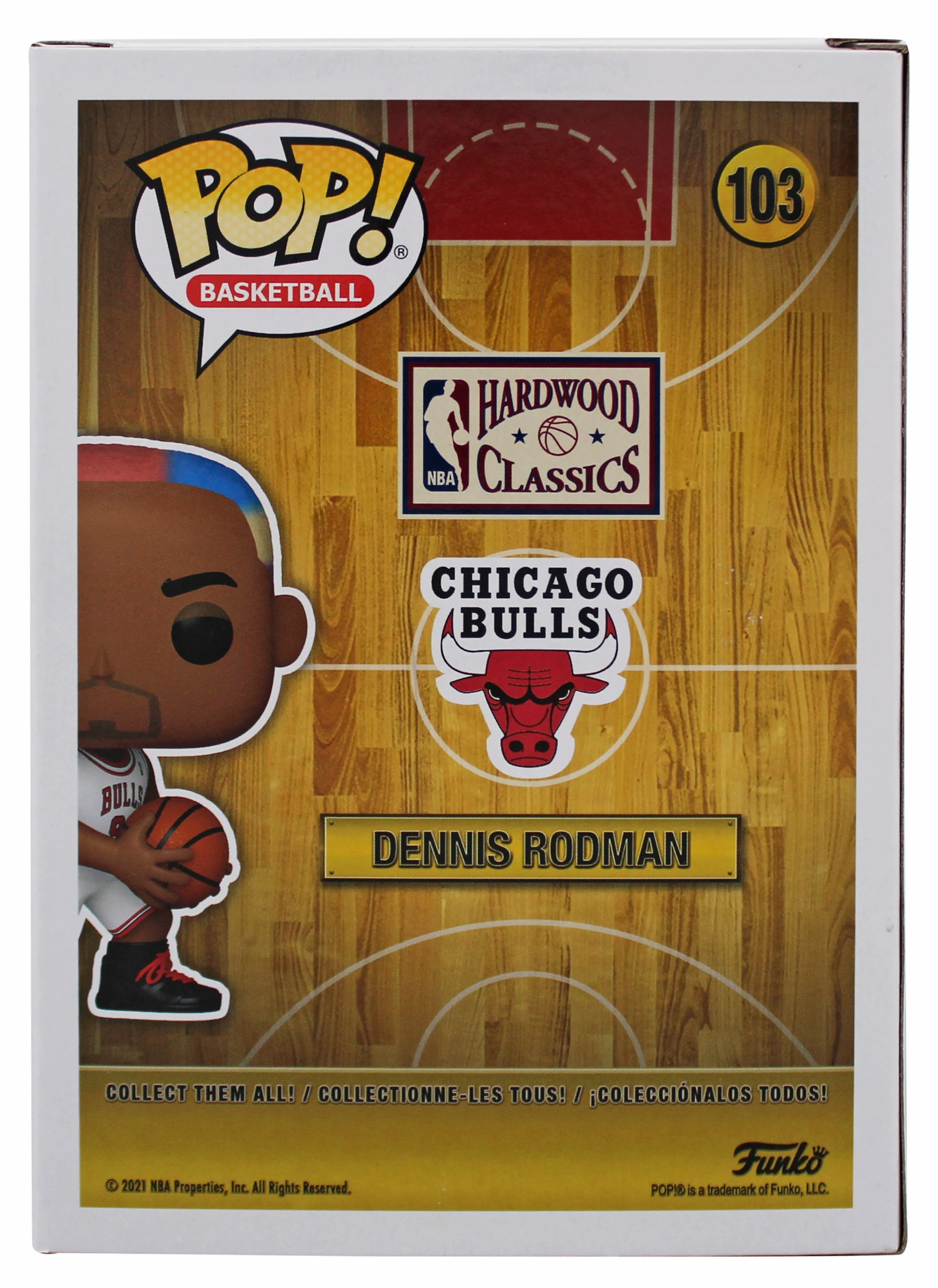 Bulls Dennis Rodman Authentic Signed #103 Funko Pop Vinyl Figure BAS Witnessed - Image 6